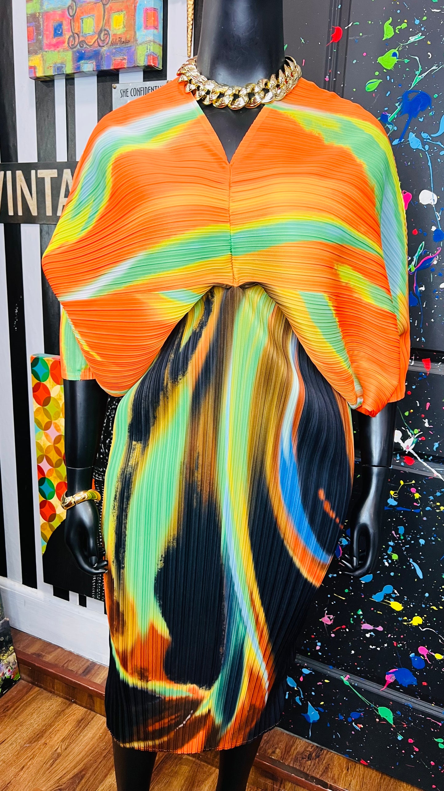 Watercolor Accordion Dress (16)
