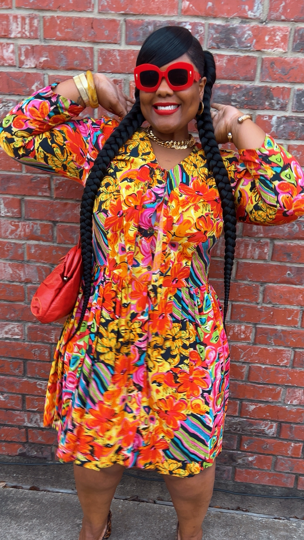 Vintage 100% Rayon Abstract Dress (14/16) *KC