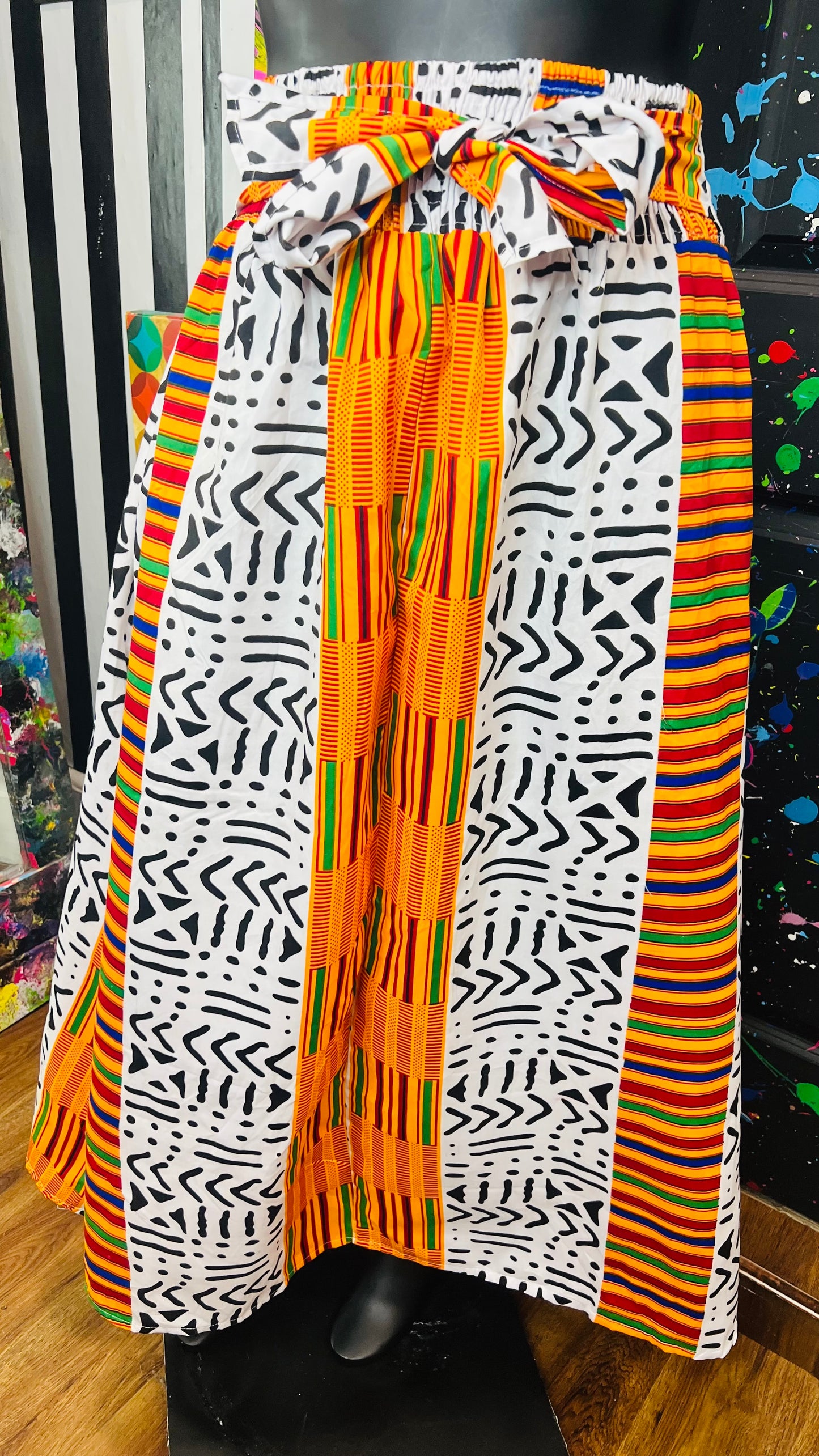 100% Cotton Tribal Print Skirt (OS)