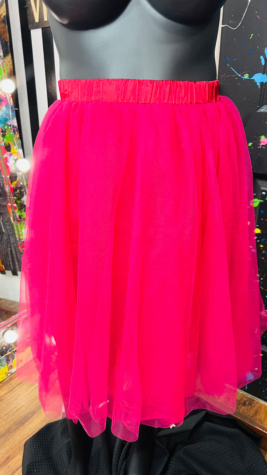 Wine Red Tulle Skirt (20)