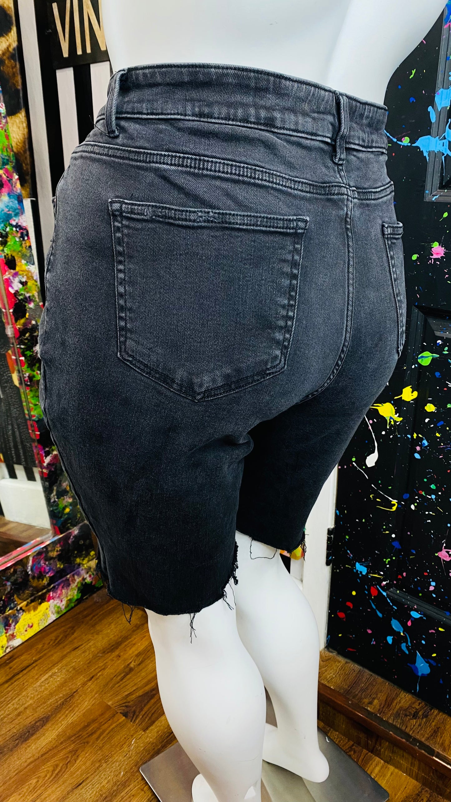 Black Denim Shorts- Has Stretch (22W)