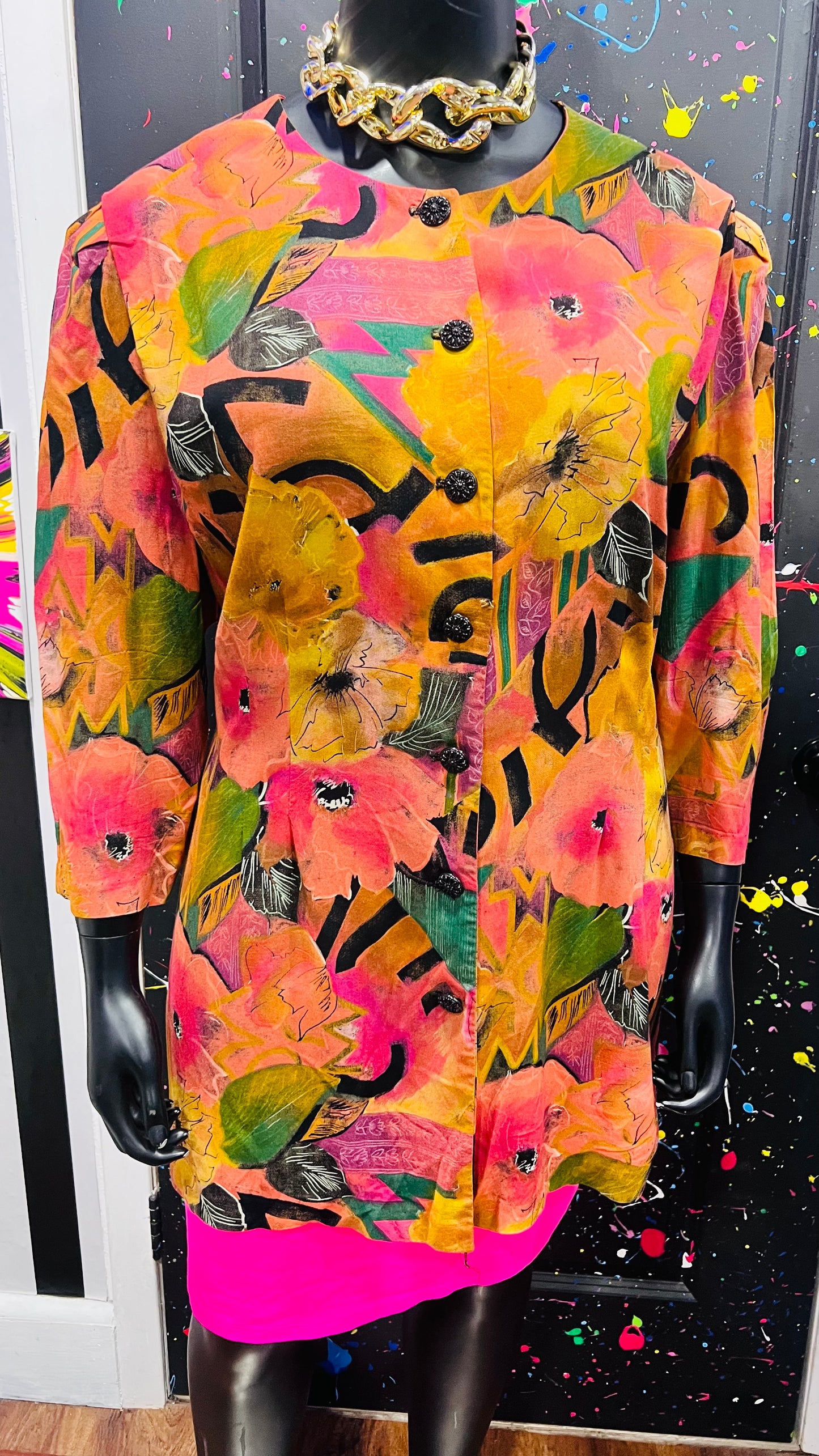 Vintage Rayon Jazzy Blouse (22W)