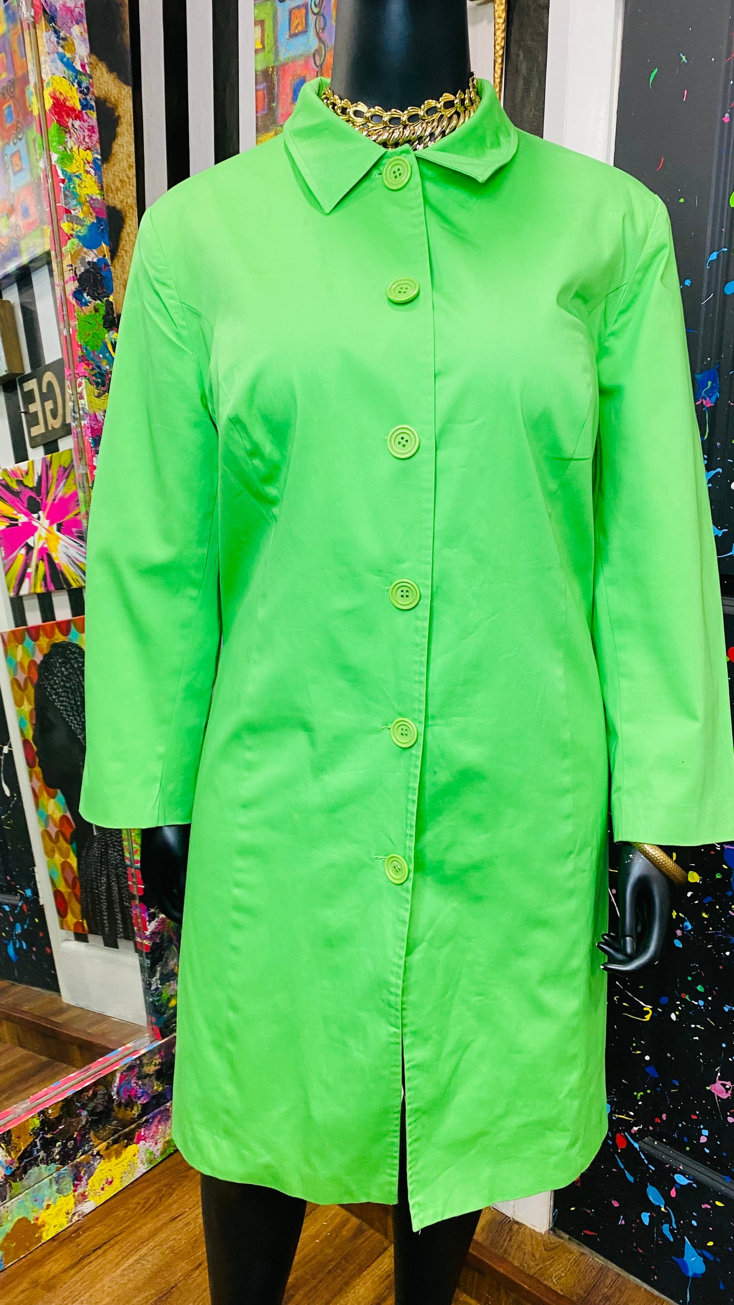 Vintage Y2K Long Green Jacket (18)
