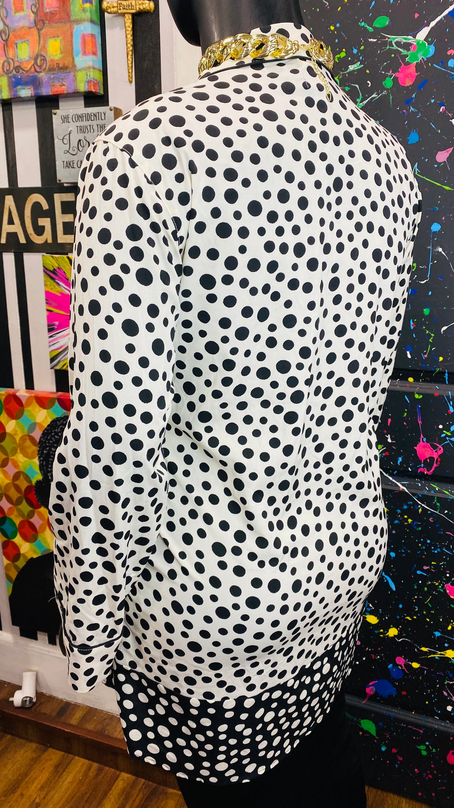 Black & White Polka Dot Blouse (16)