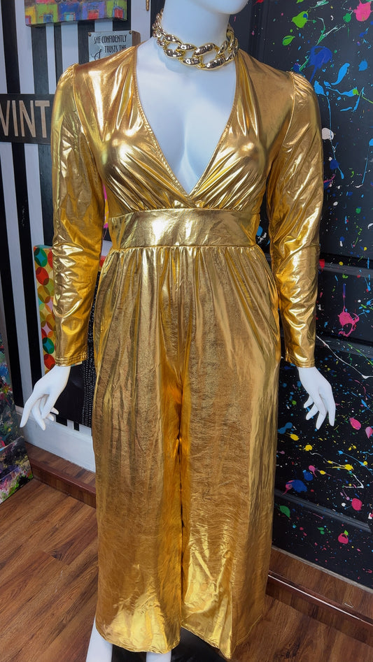 Metallic Gold Jumpsuit New W/Tags (14)