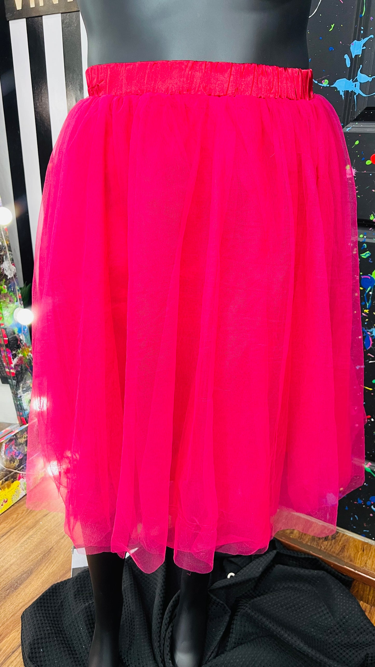 Wine Red Tulle Skirt (20)