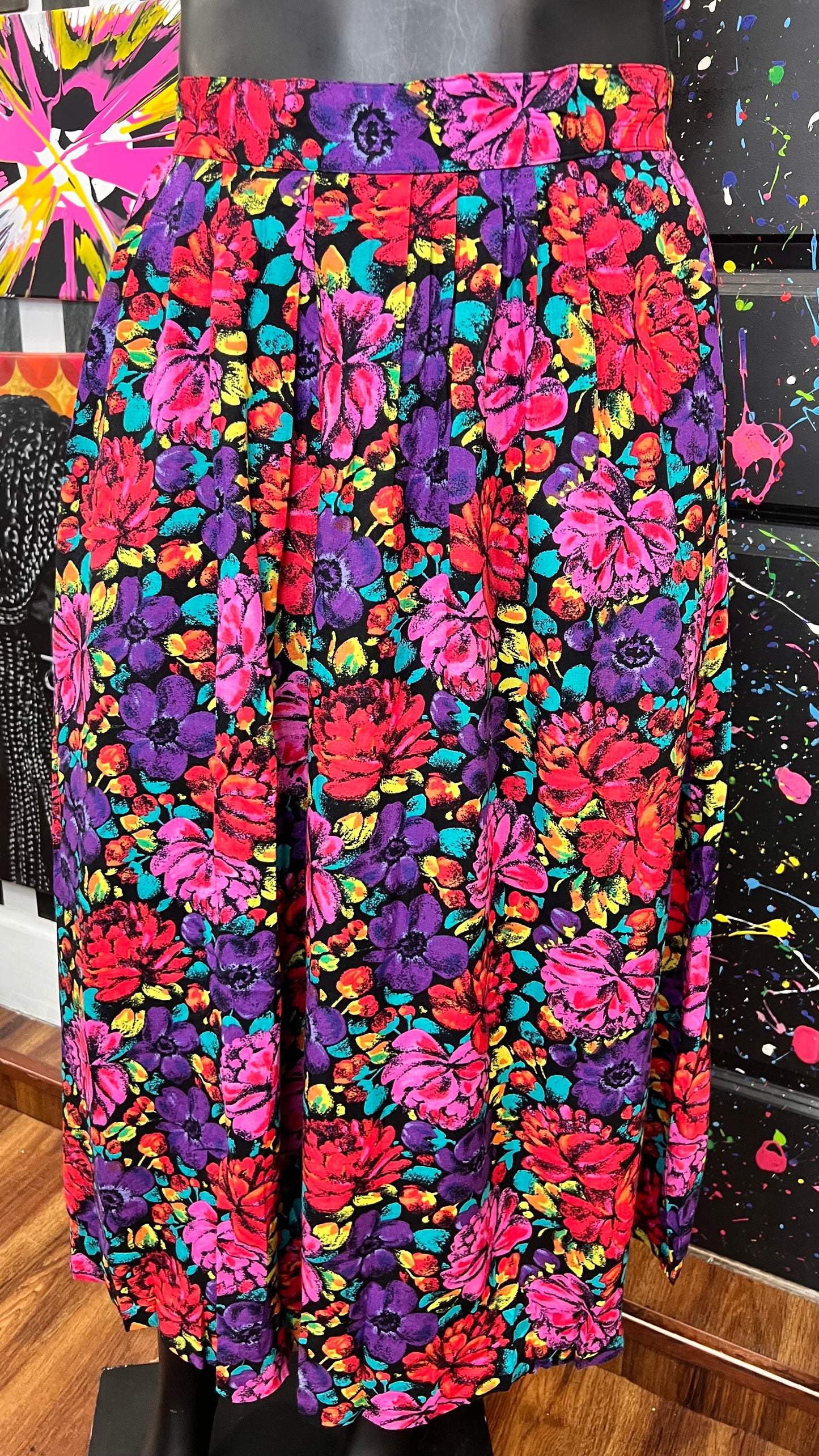 Vintage Floral Rayon Skirt (20)