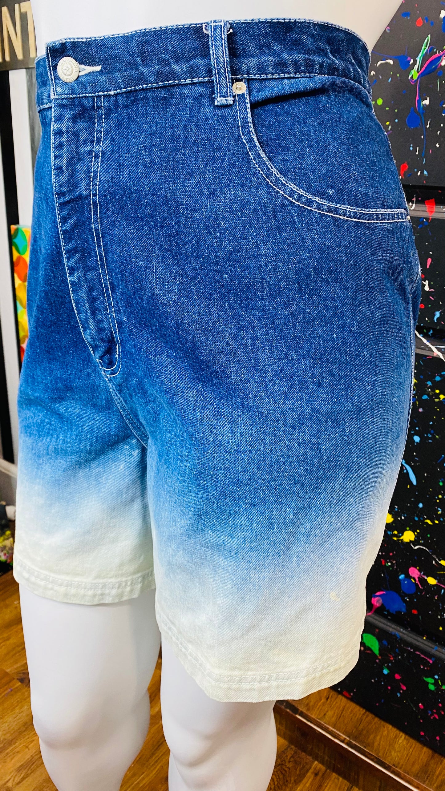 Vintage Y2K Ombré Denim Shorts (24W)- Fits Like 16