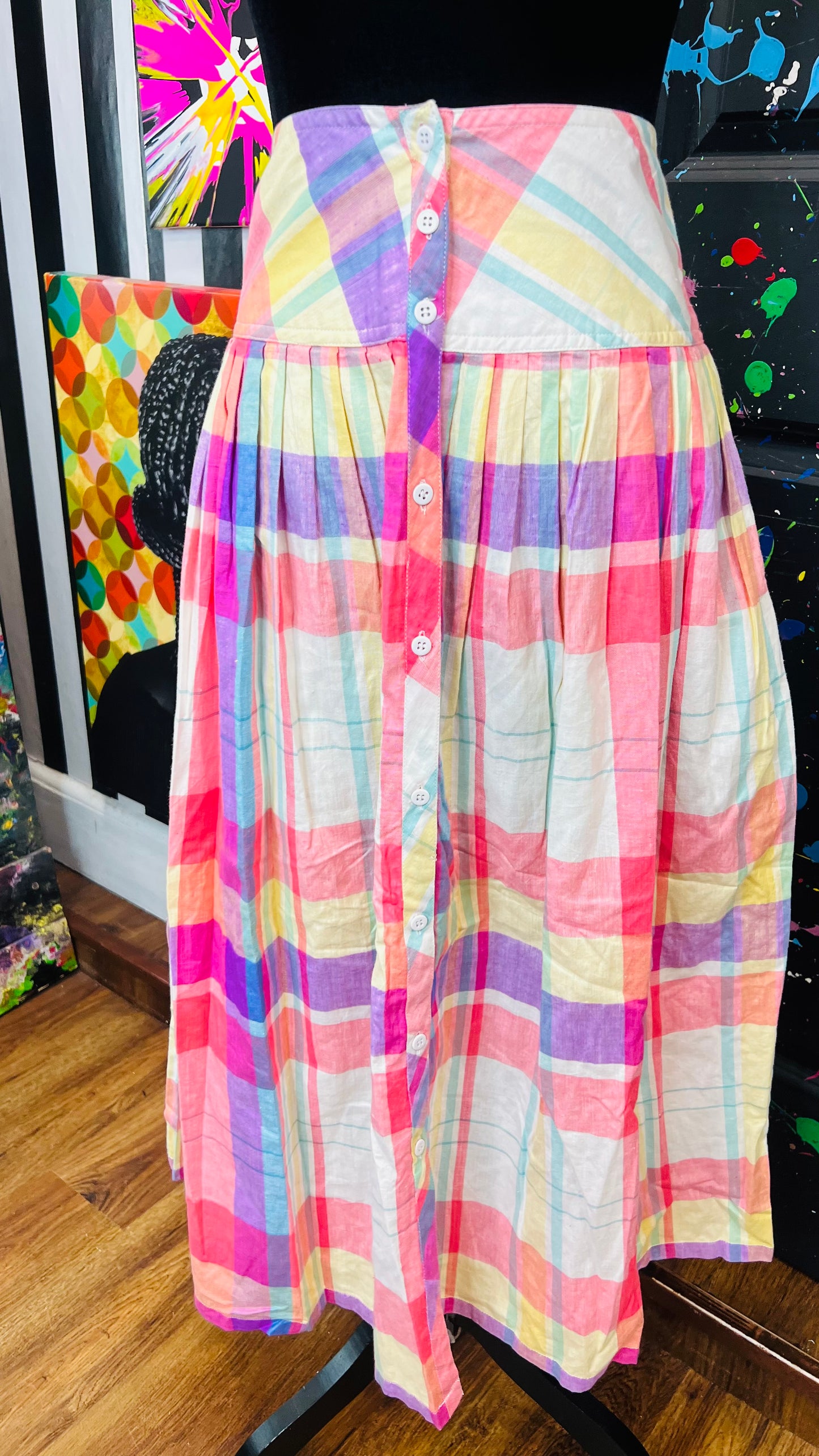 Vintage High Waist Cotton Skirt (12)