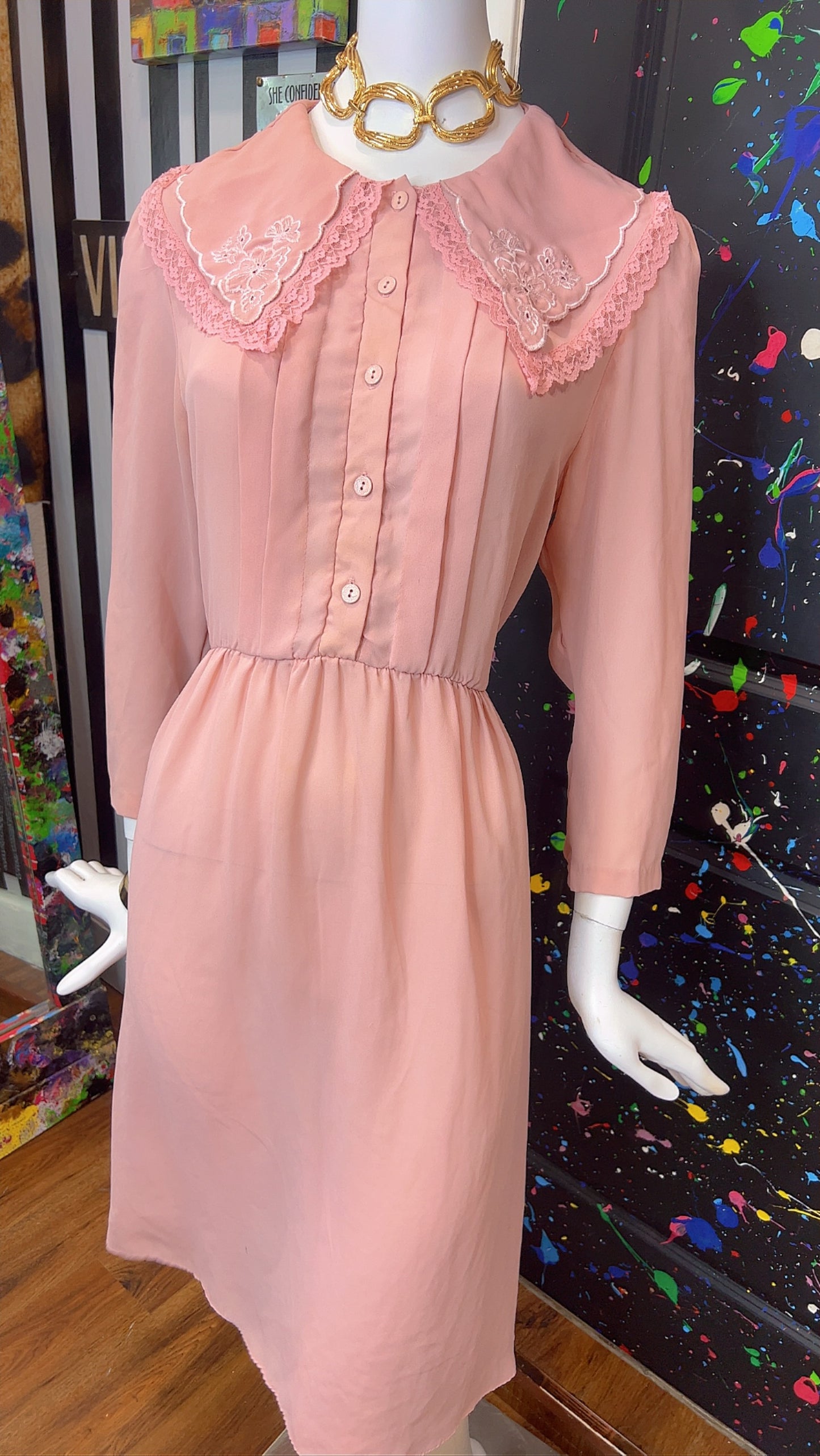 Vintage Blush Pink Dress (14)