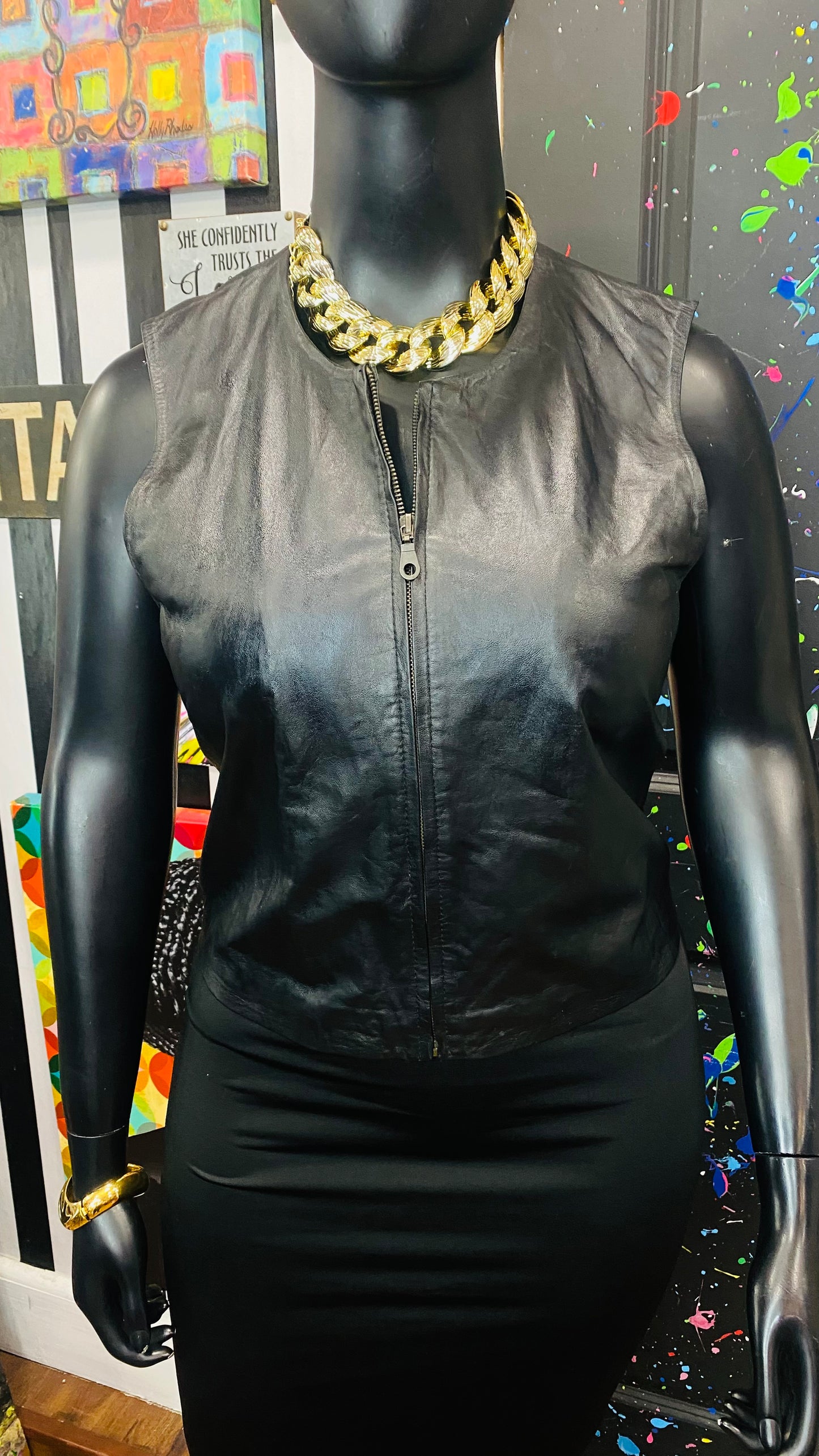 Vintage Genuine Leather Vest (14)