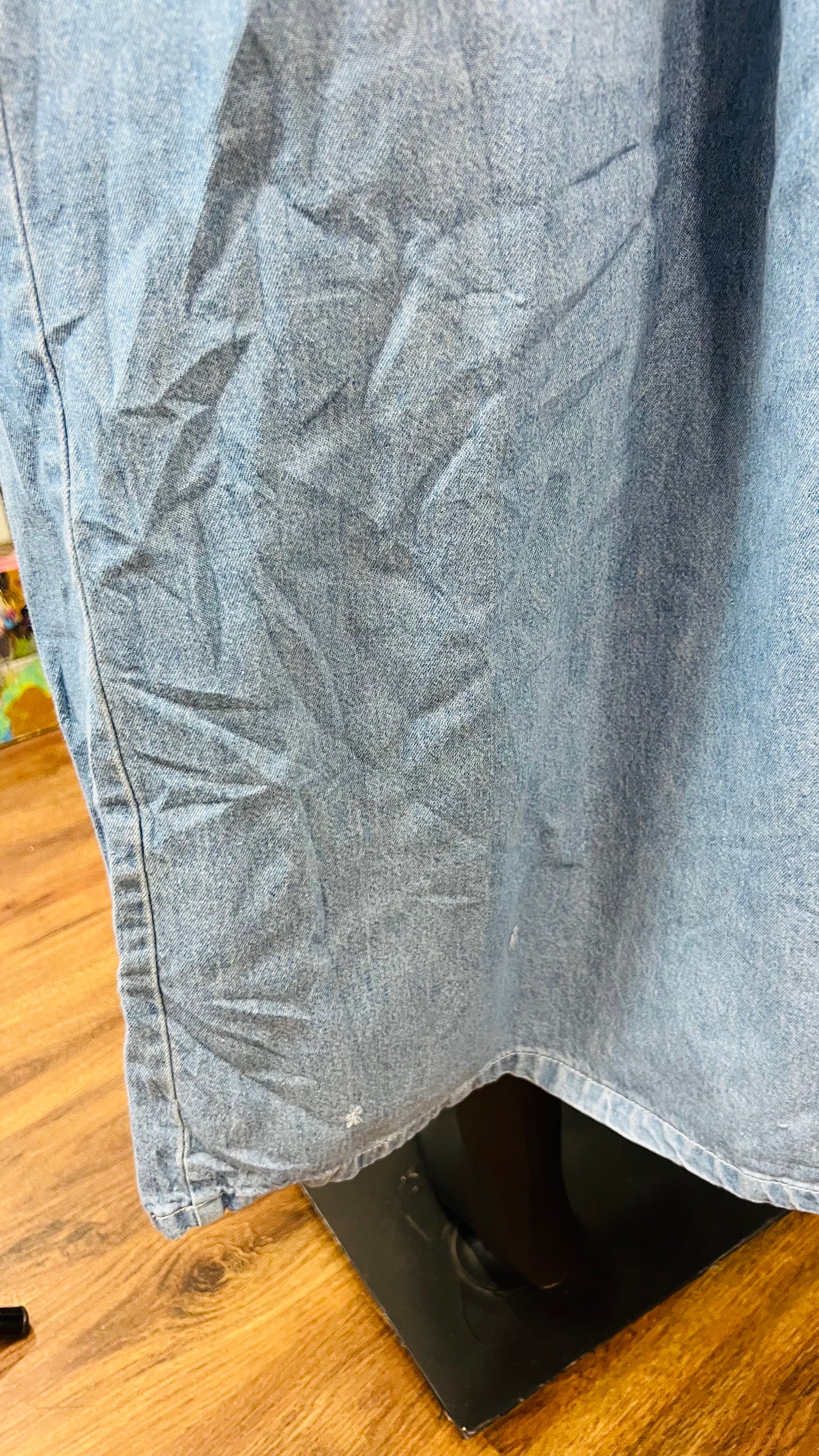 Plus Size Vintage Denim Dress w/ Attached Vest & Studds (16)