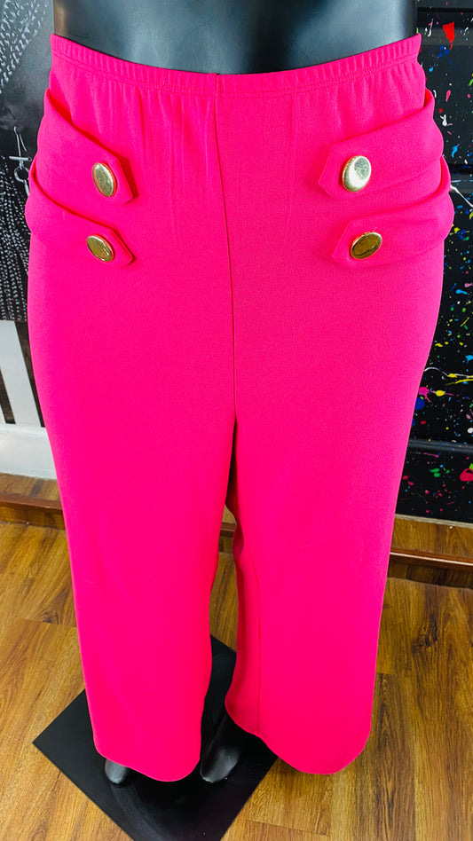 Vamp Pink Gold Botton Pants