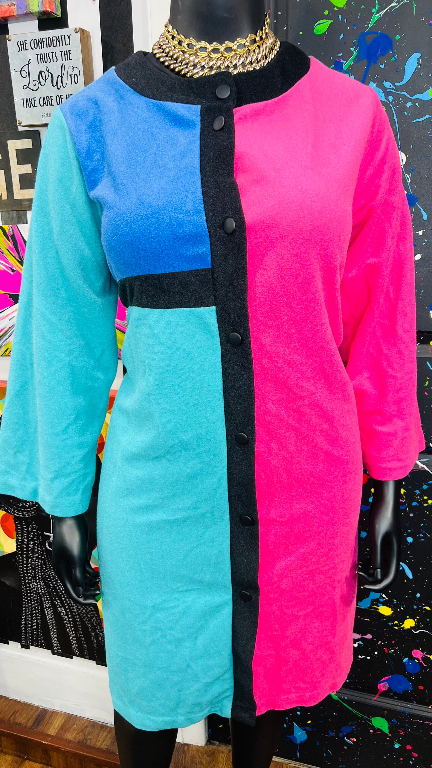 Vintage Colorblock Dress (20)