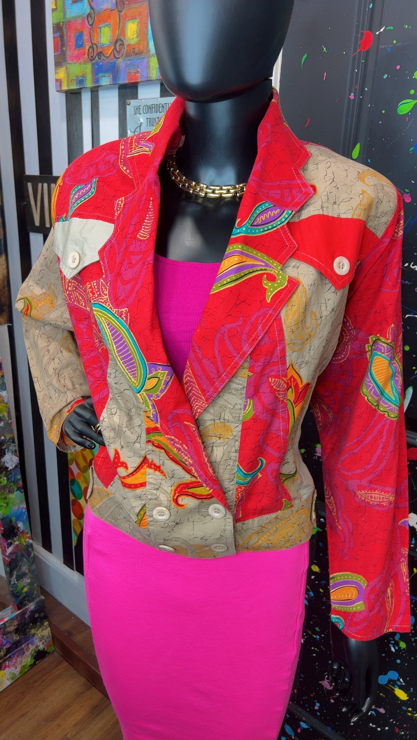 Vintage Western Cropped Blazer Jacket (14)