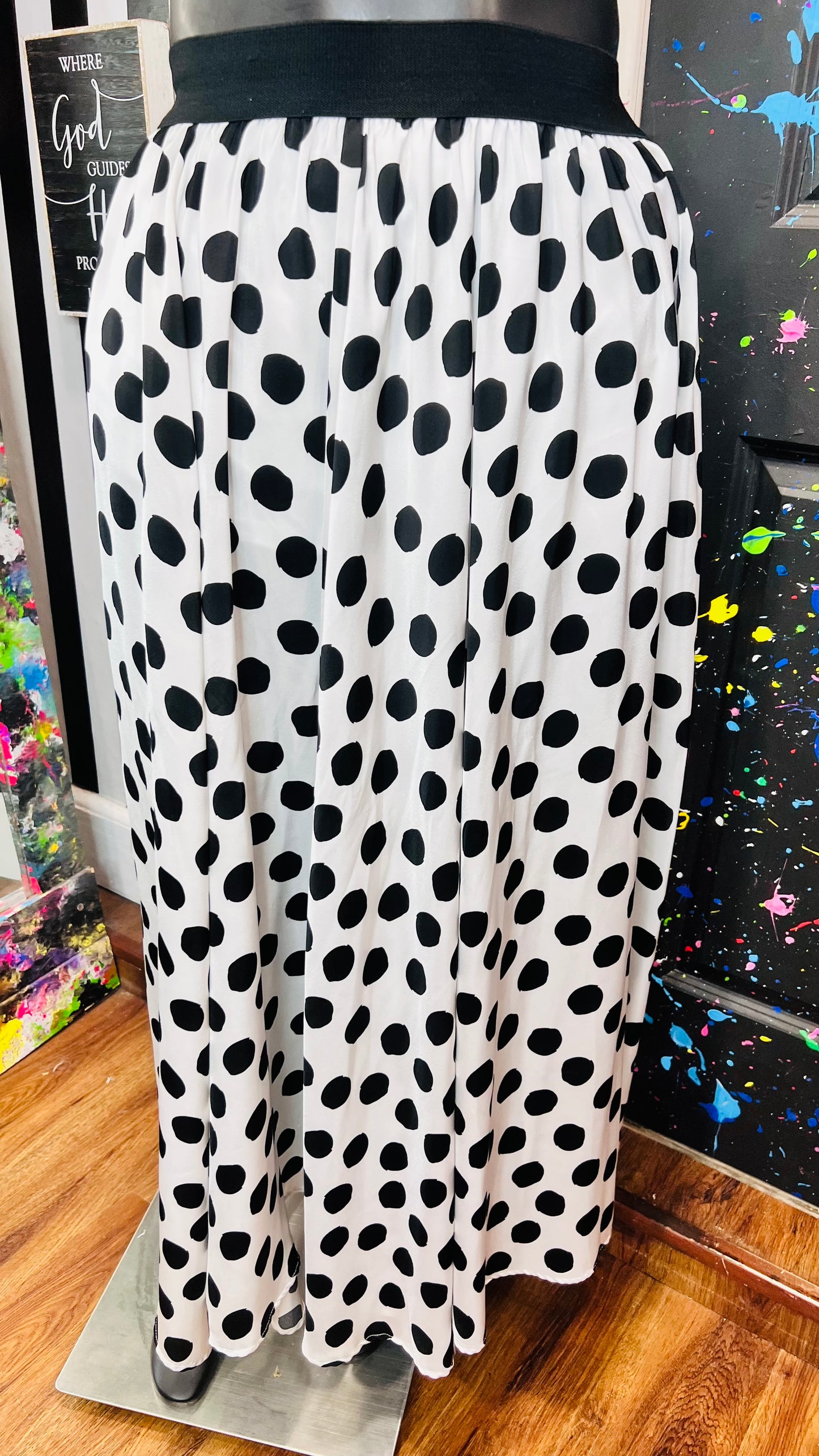 Ashley Stewart Polka Dot Black & White Skirt (14/16)