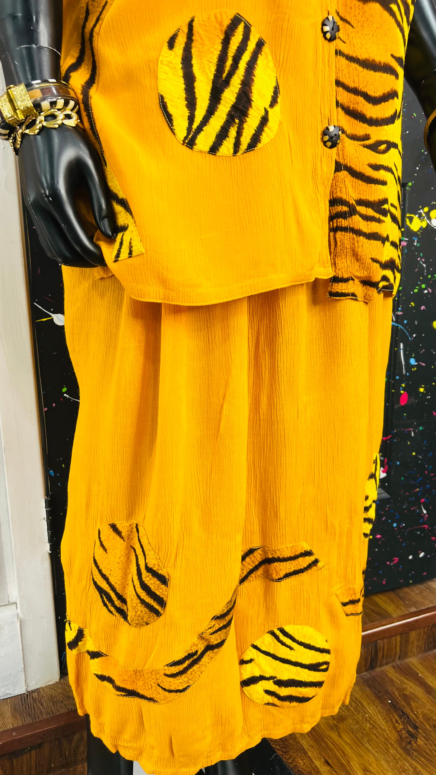 Vintage Animal Print Three Piece Rayon Set (OS)