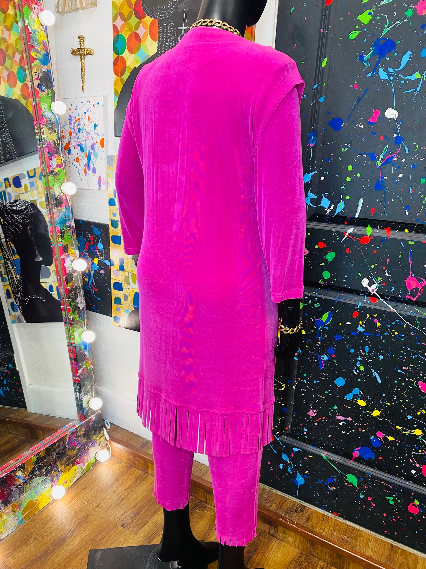 Vintage 3pc Pink Gaucho Set