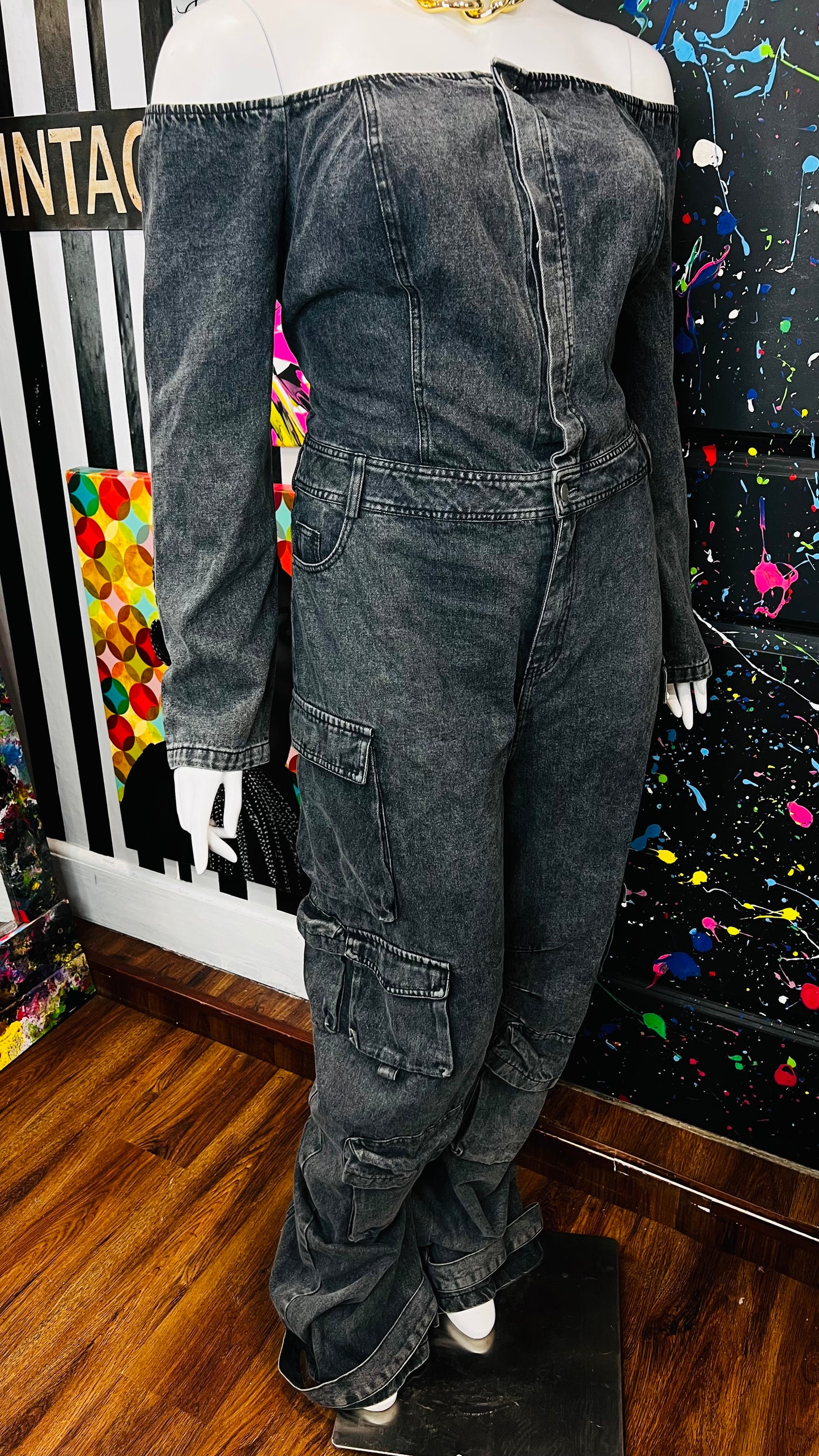 Vintage Inspired Denim Jumpsuit- New w/ Tags (18)