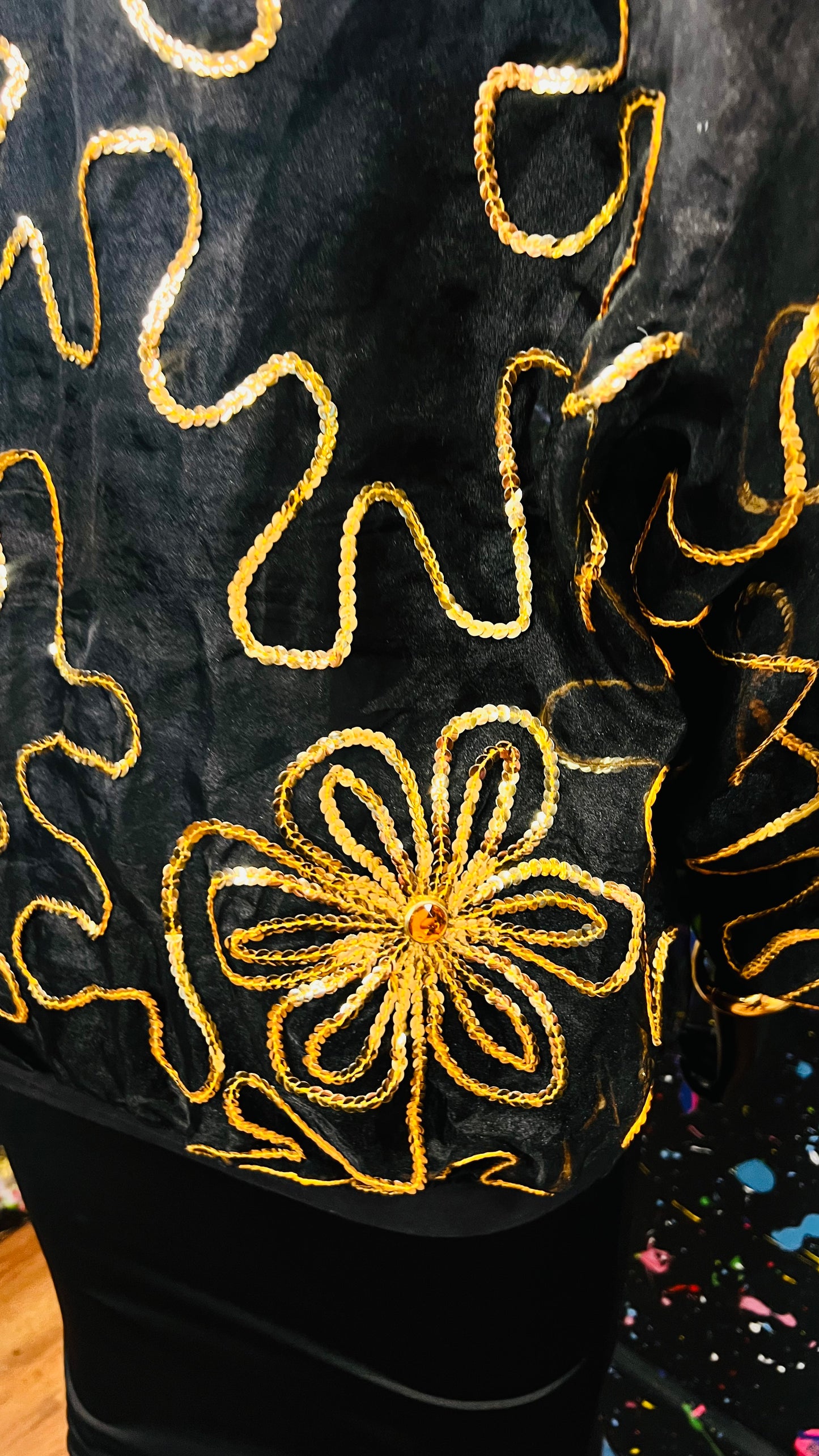 Vintage Sheer Black Jeweled Embroidered Top (22/24)