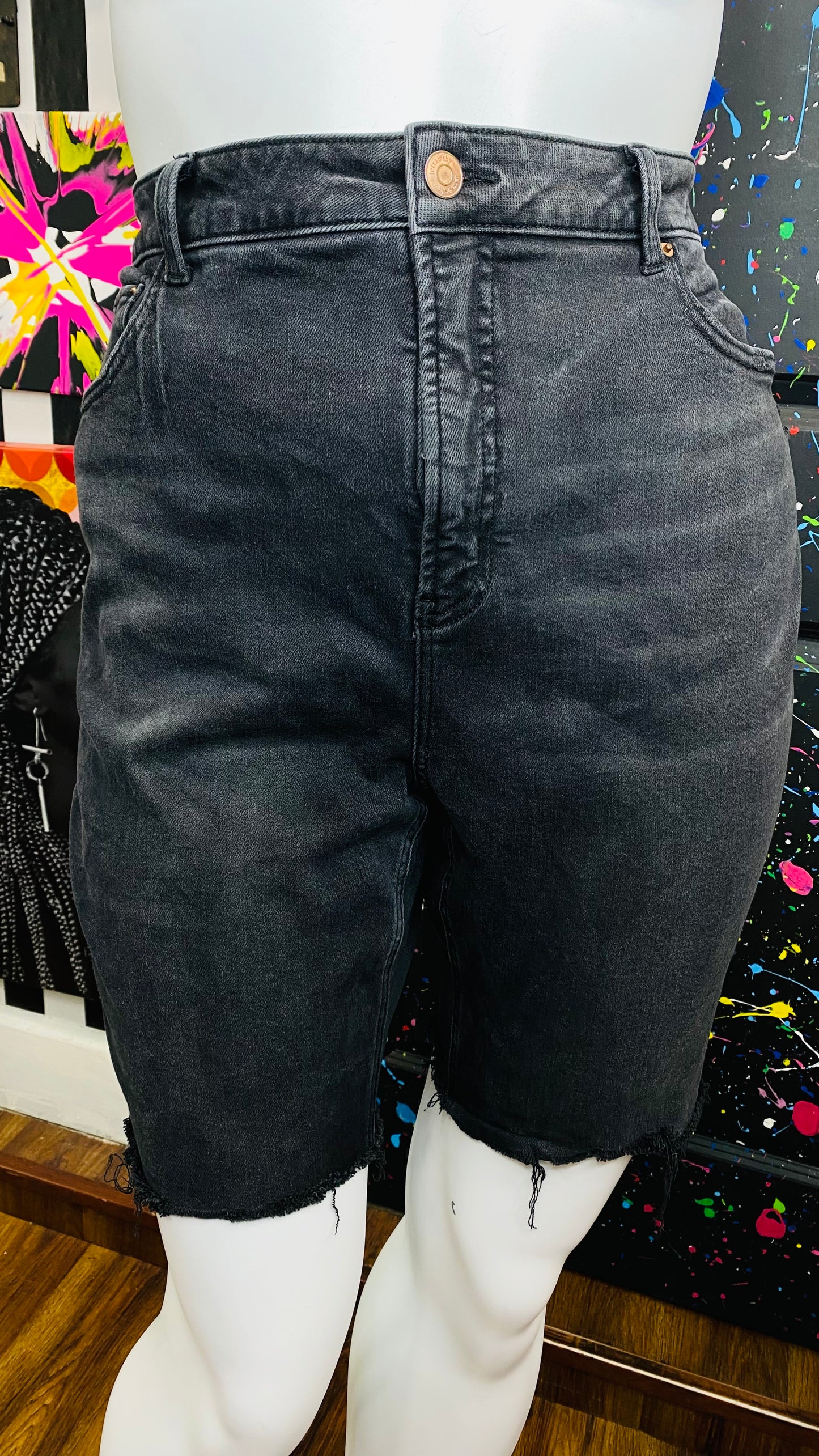 Black Denim Shorts- Has Stretch (22W)