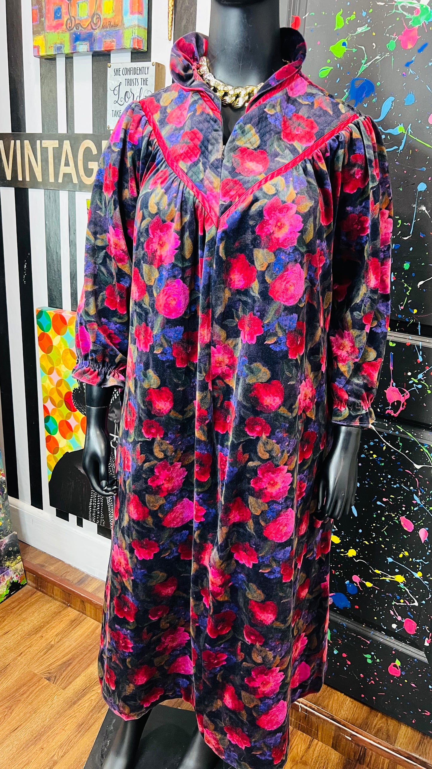 Vintage Floral Night Gown Dress (18)