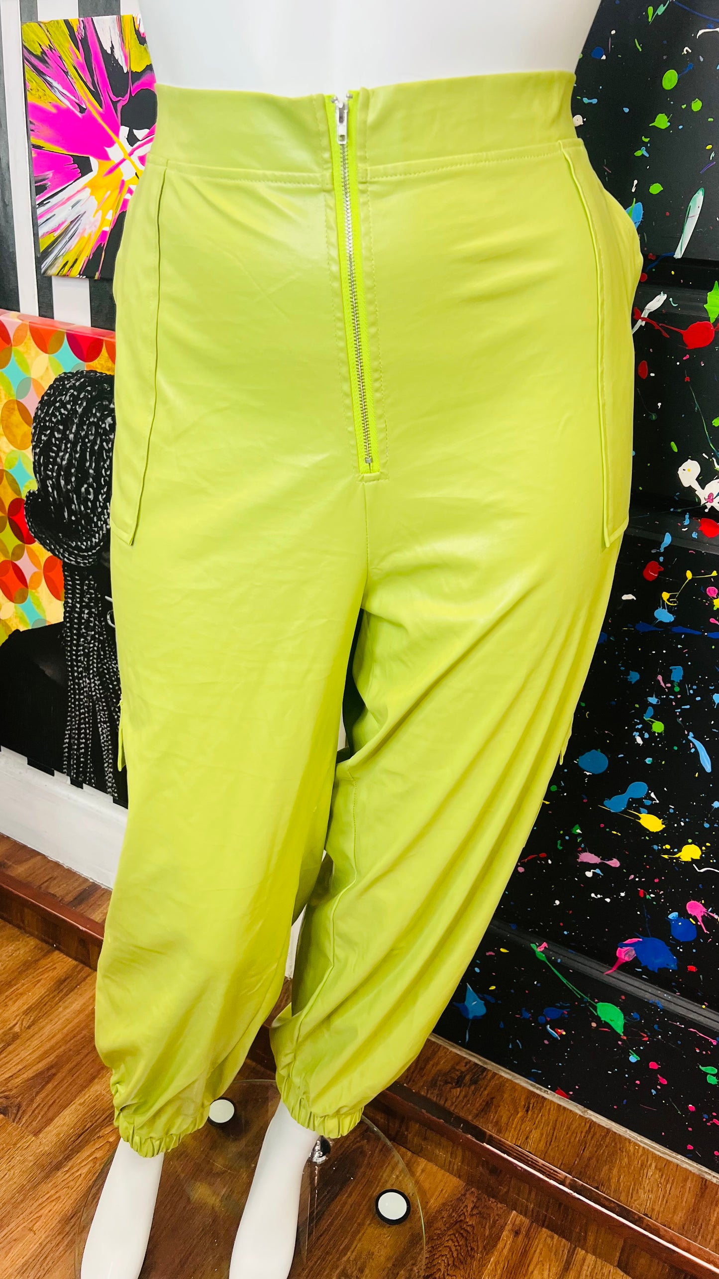 Green Faux Leather Pants (18/20)