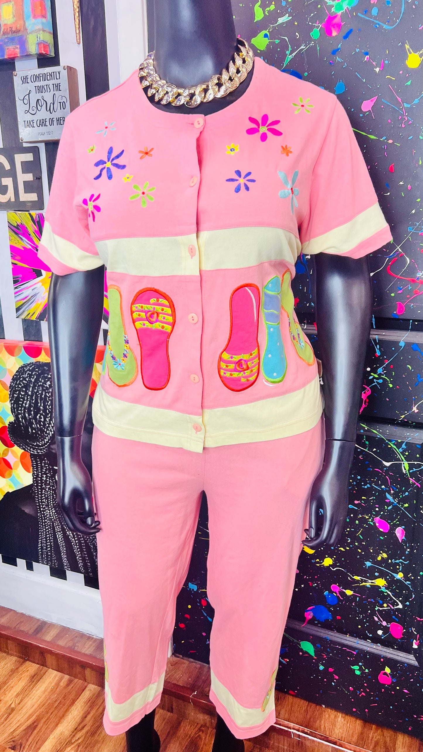 Vintage Cotton Capri Flip Flop Set (16/18)