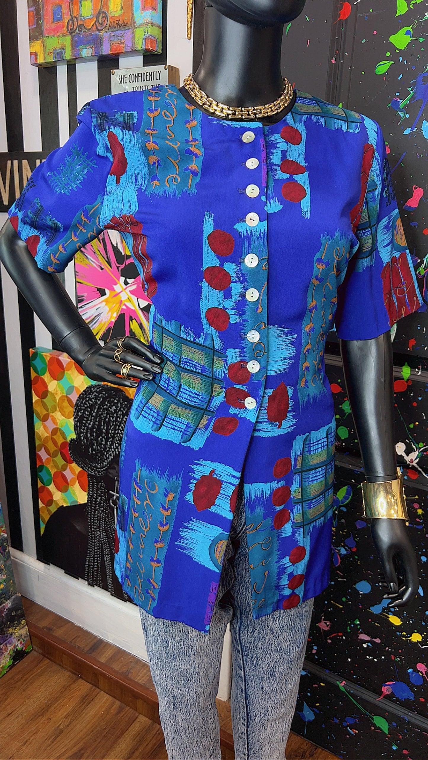 Vintage Abstract 90’s Blouse (12)
