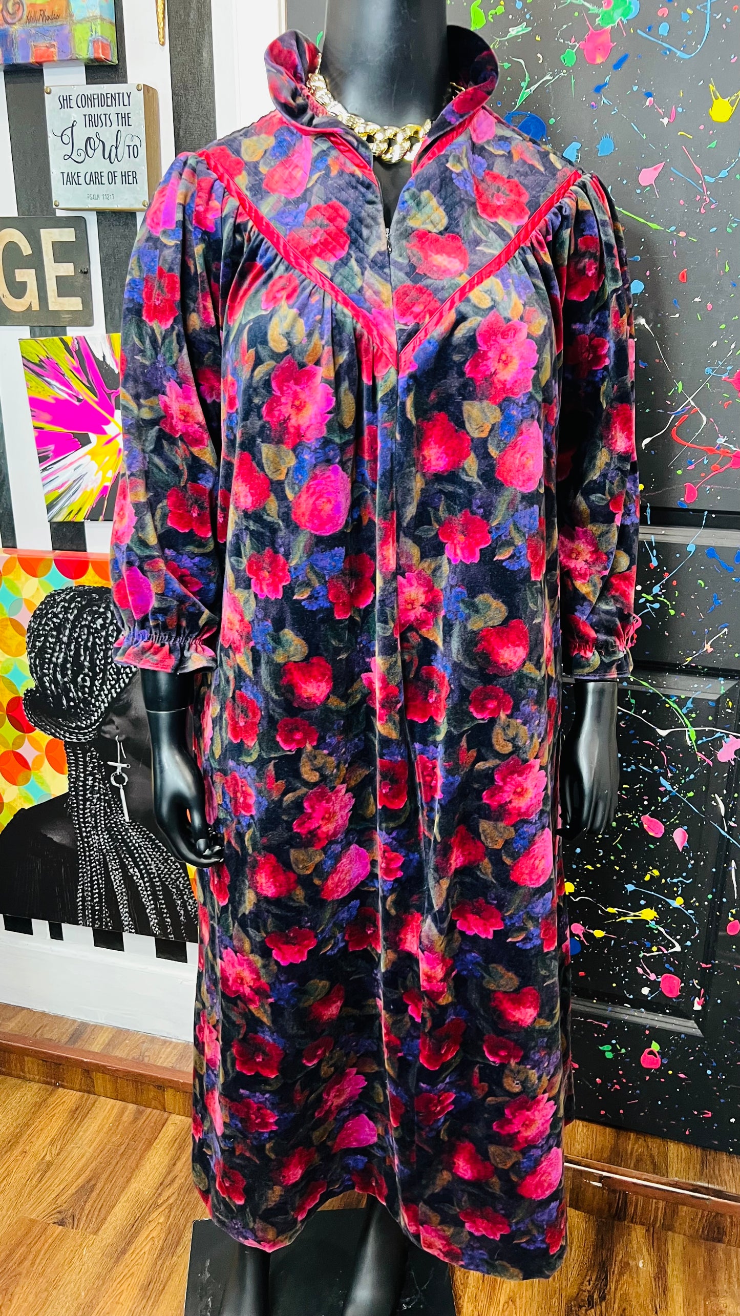 Vintage Floral Night Gown Dress (18)