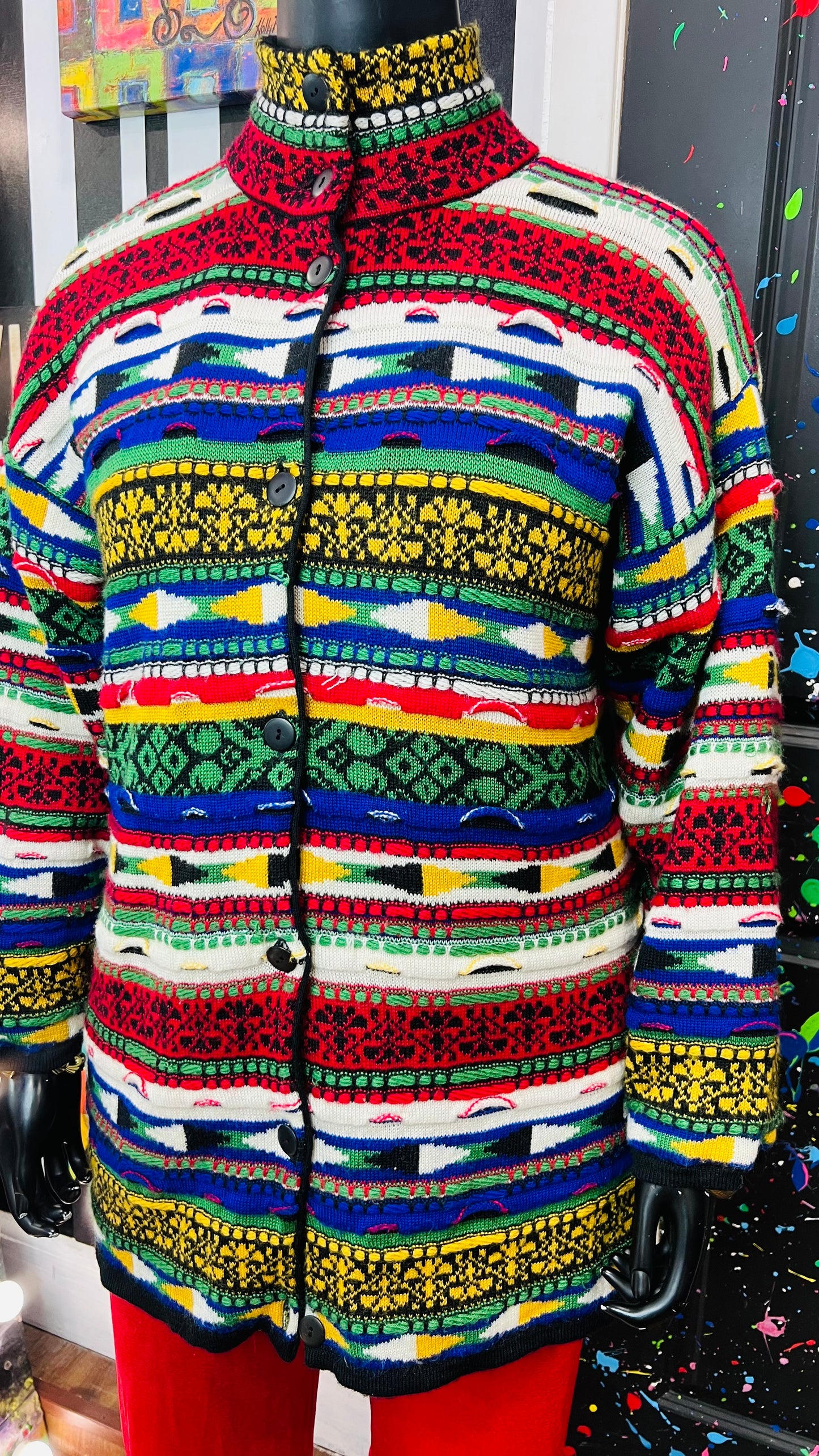 Vintage 3D Knit Coogi Like Lined Sweater (22)