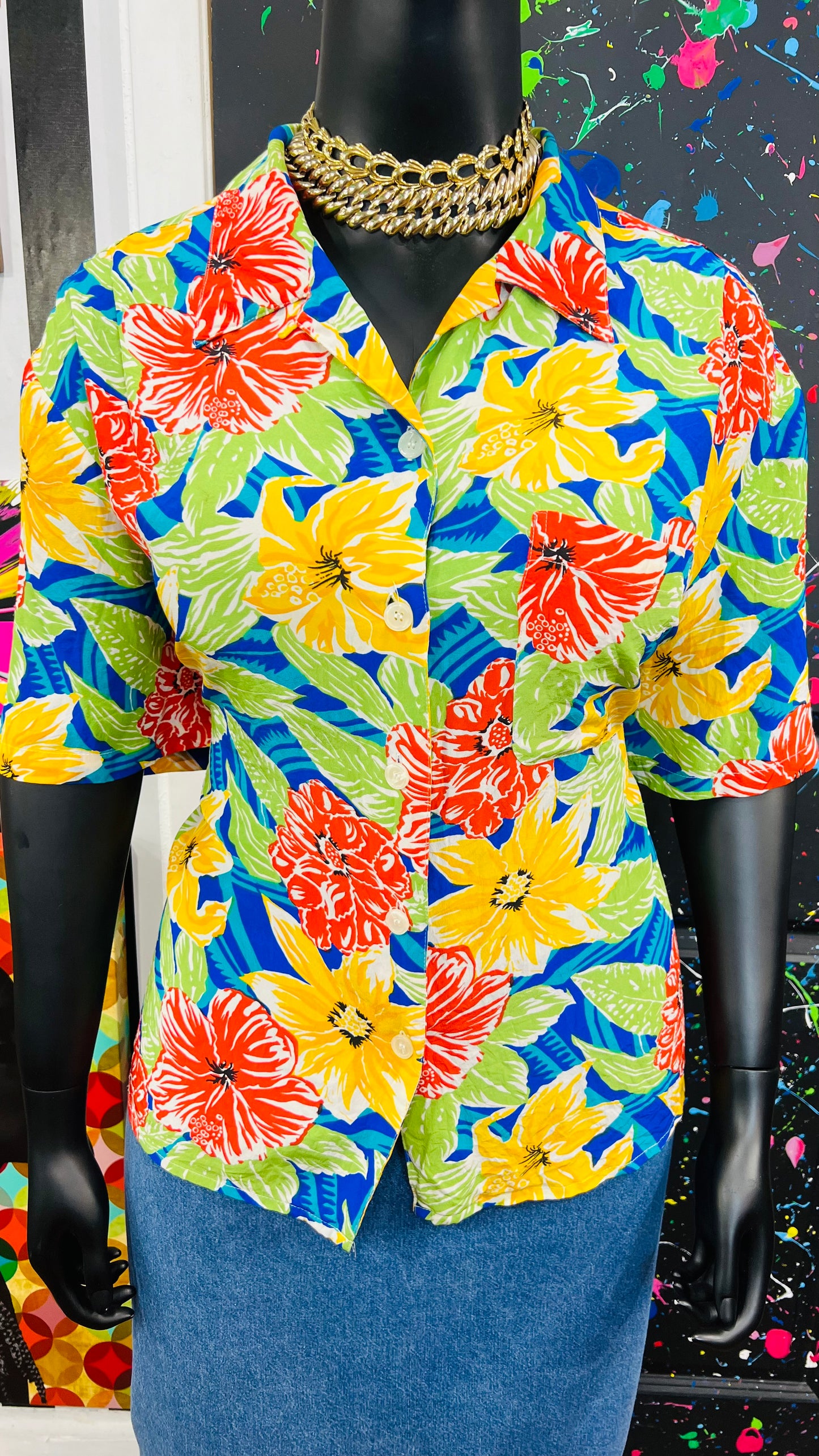Vintage Silk Tropical Blouse (22)