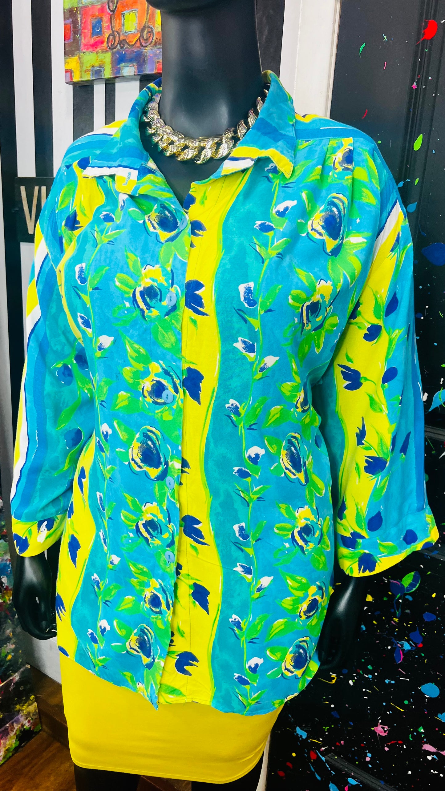 Vintage Rayon Vibrant Personal Touch Blouse (26/28)