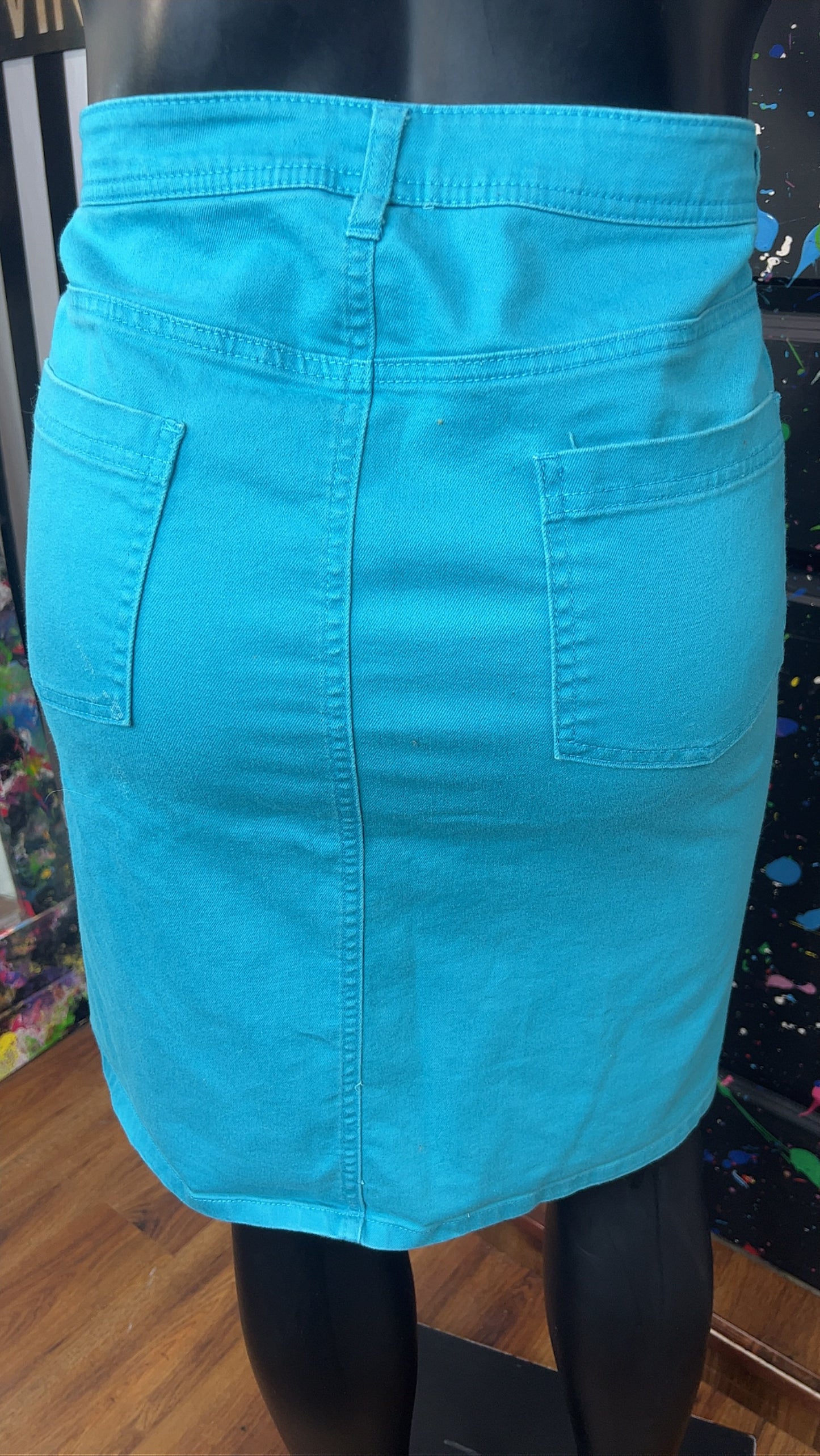 Vintage Jessica London Blue Mini Skirt (22)