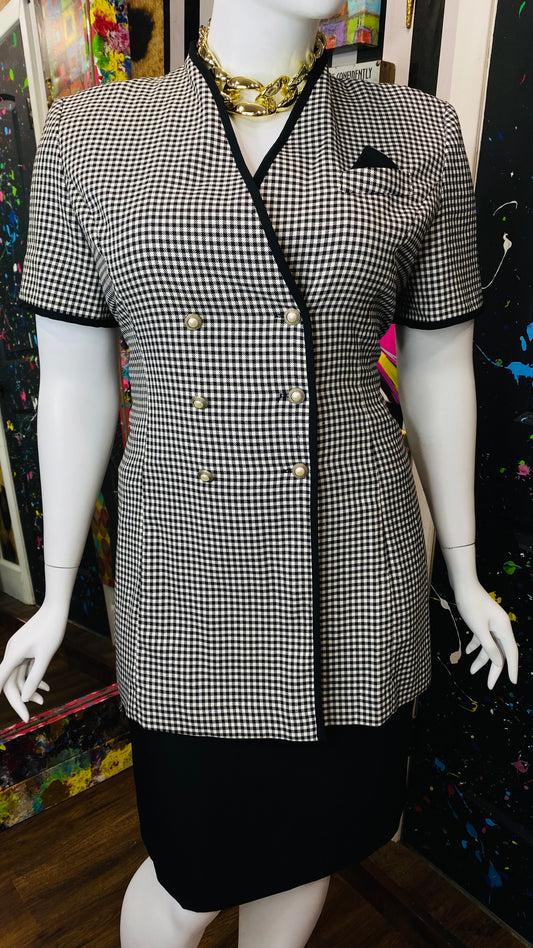 Vintage Black & White Houndstooth Dress (18)