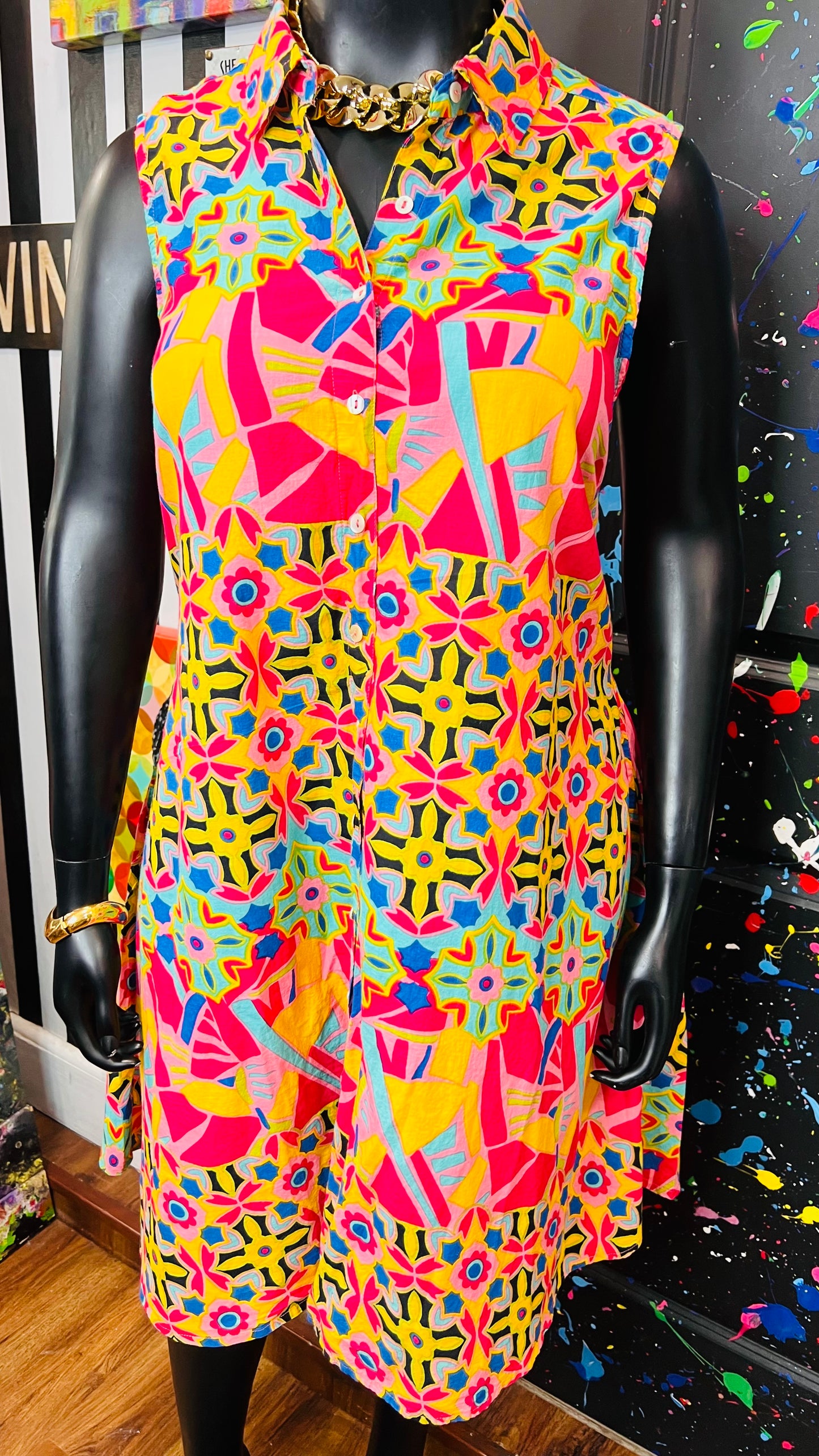 Rayon Abstract Print Dress (18)