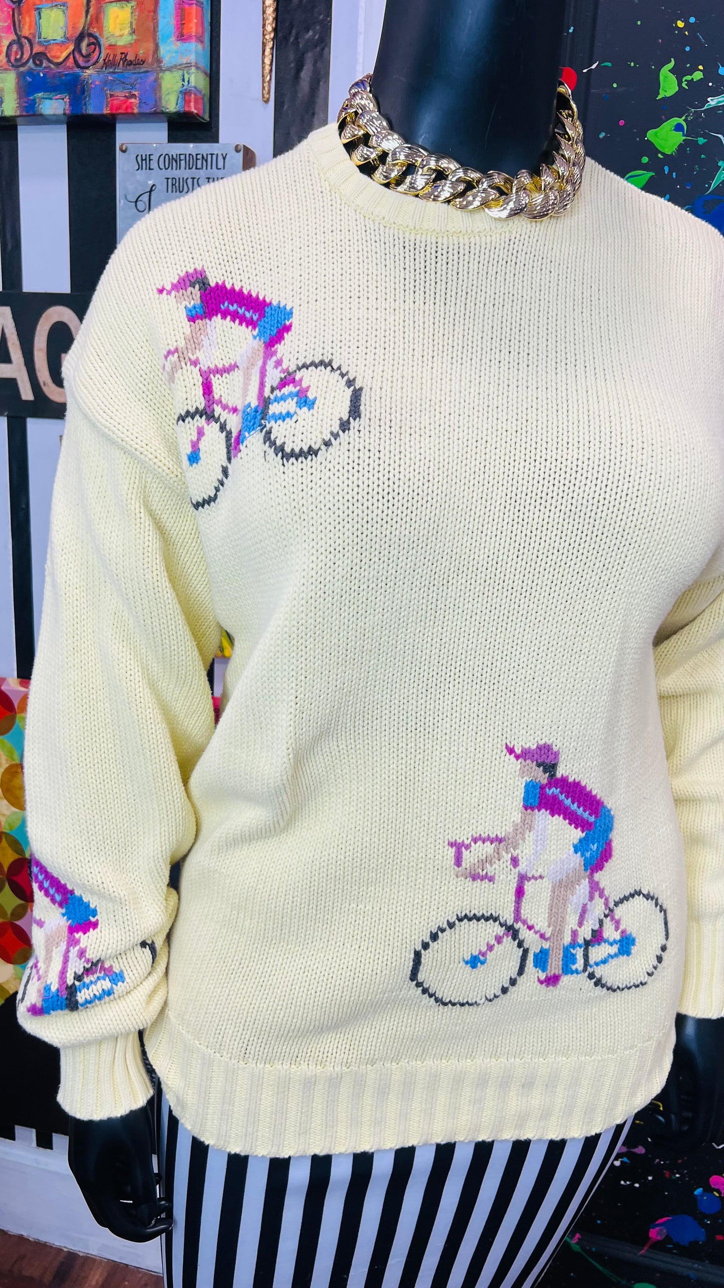 Vintage Knit Bicycle Sweater (16)
