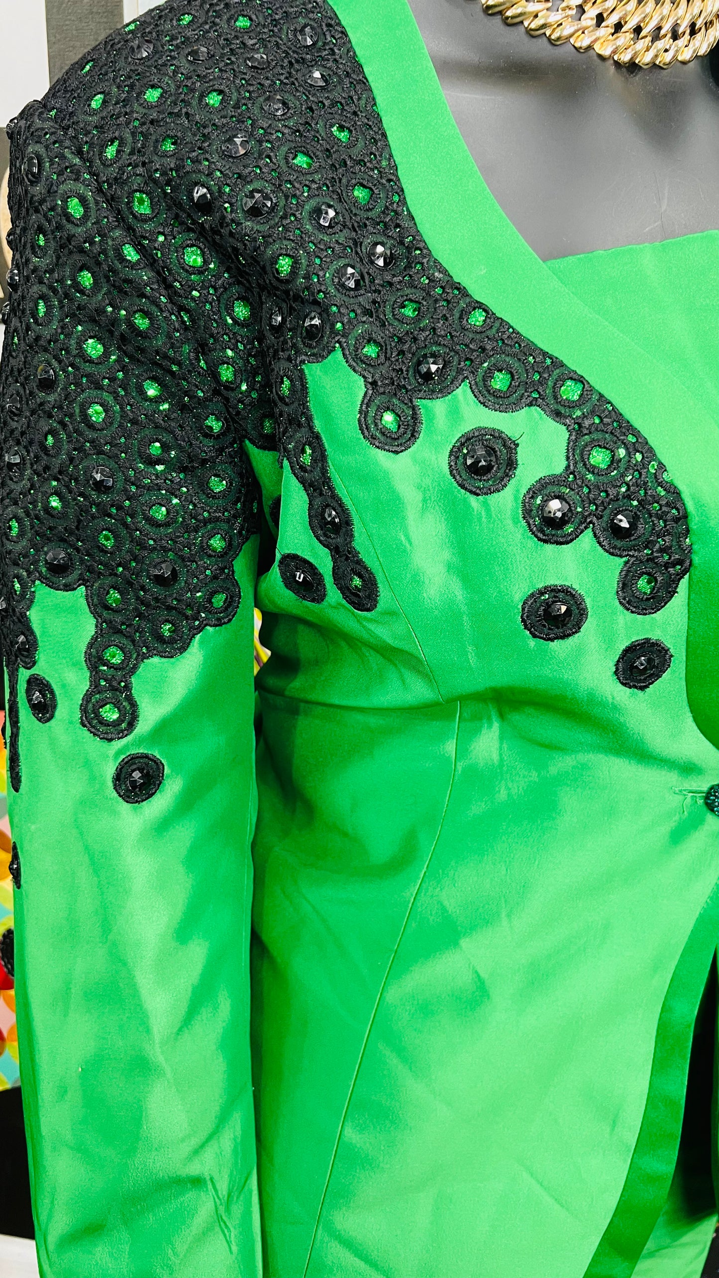 Vintage Green & Black Suit (22)