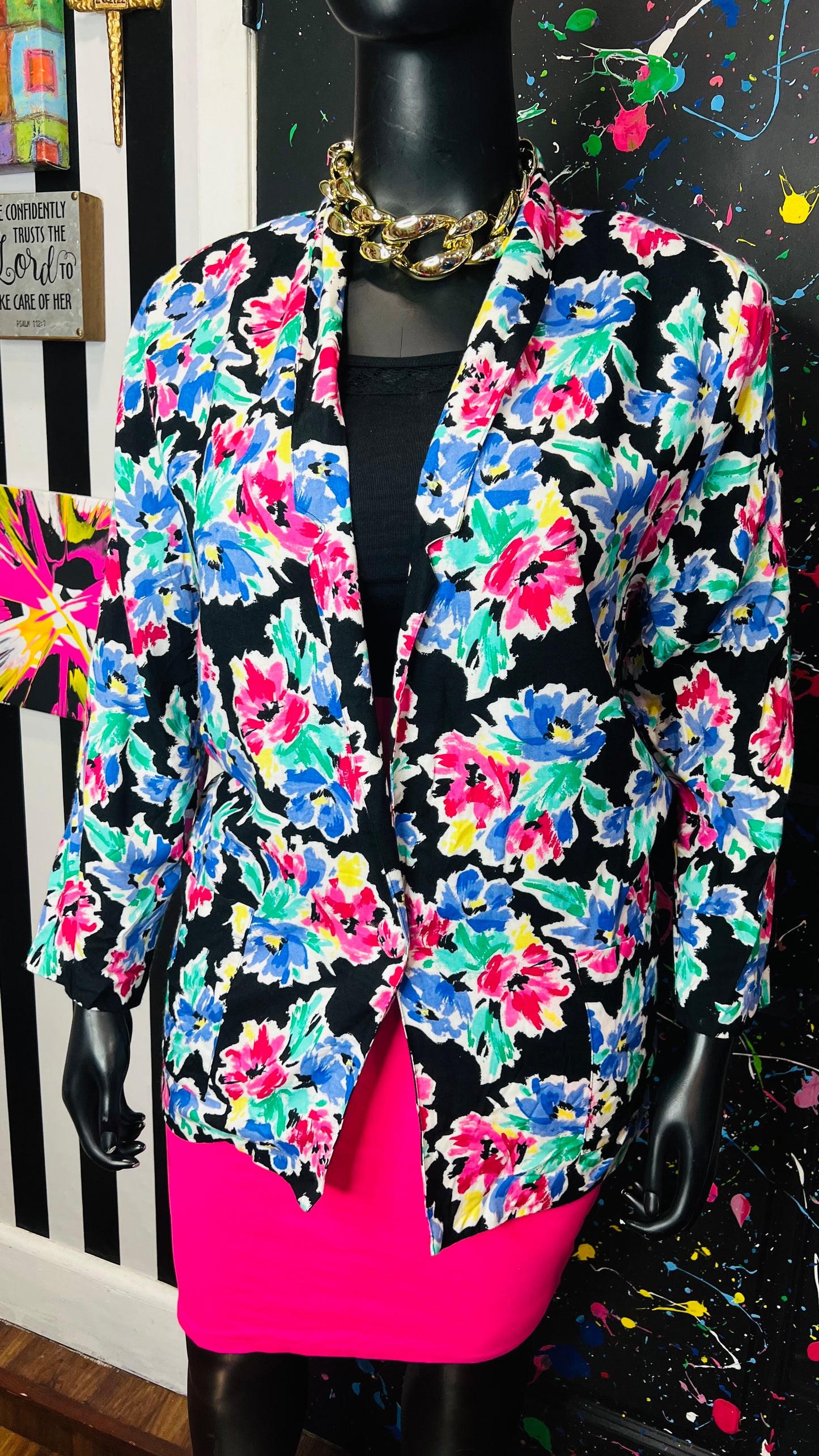 Vintage Floral Rayon Blazer (16)