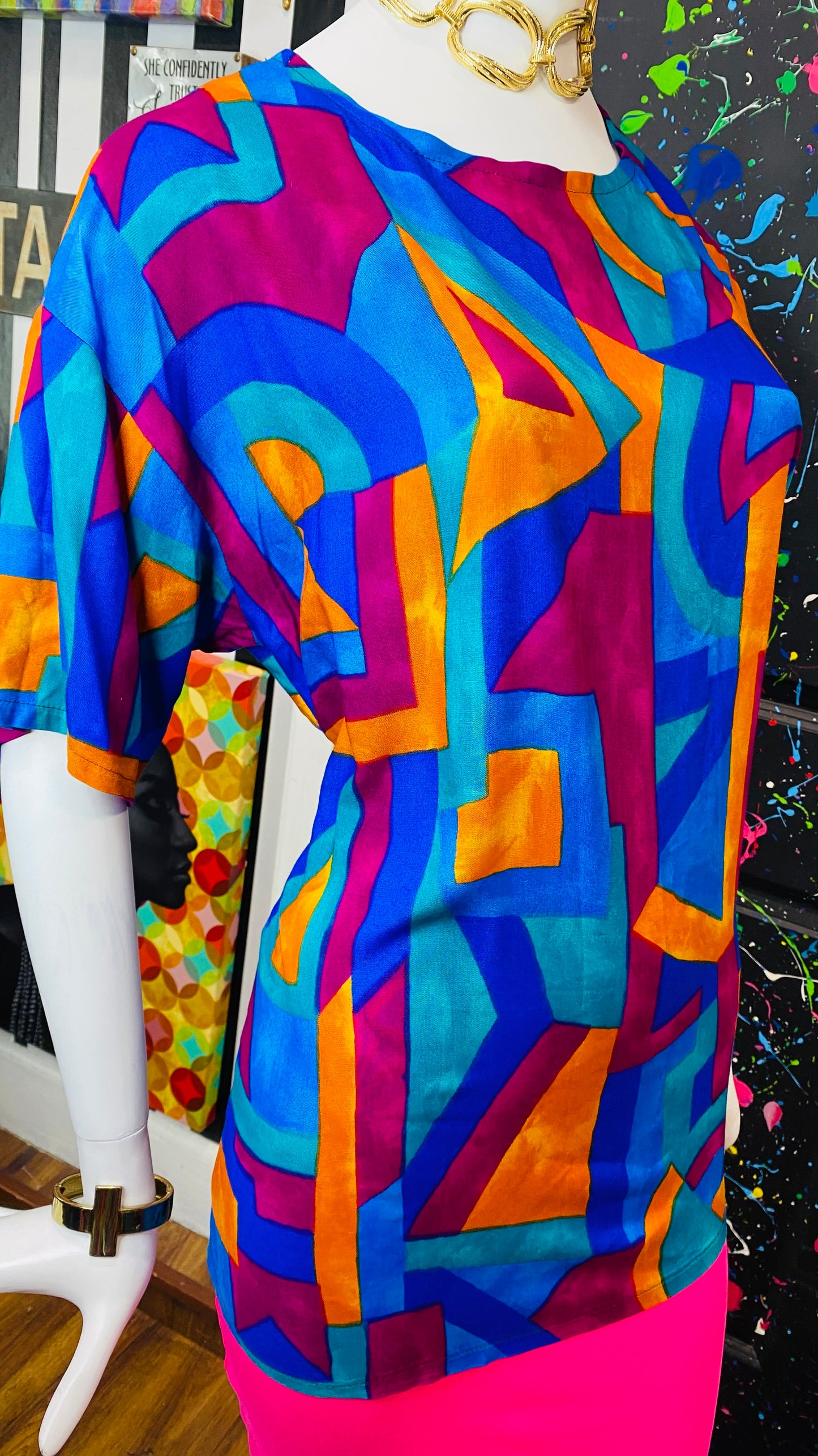 Vintage Abstract Blouse (12/14)