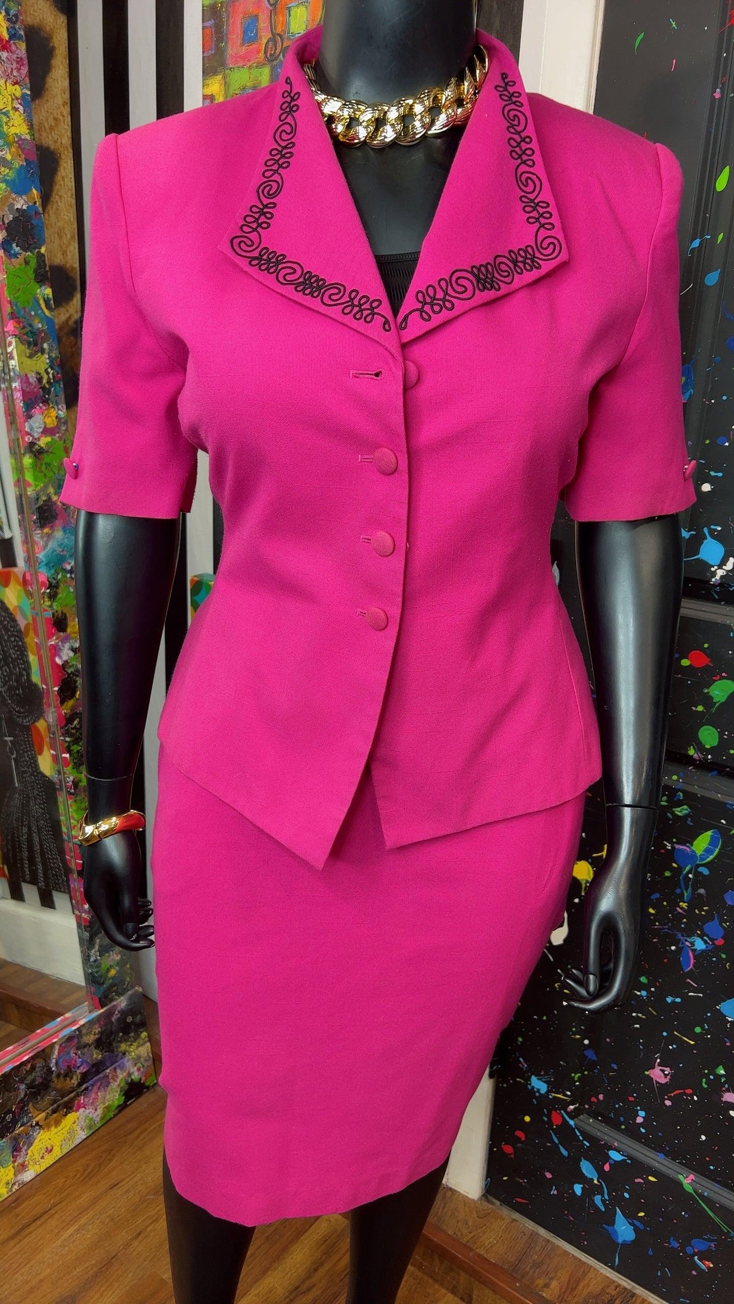 Vintage Pink Skirt Suit (16)