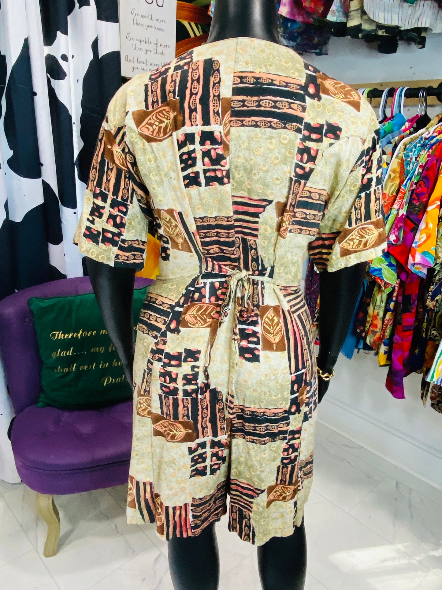 Vintage Patch Print Romper