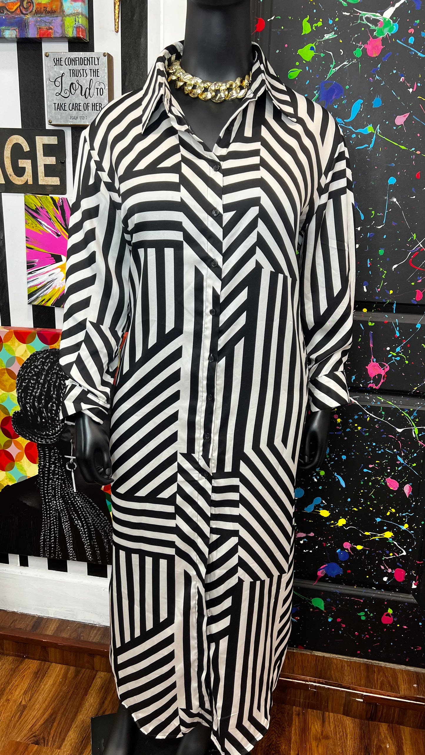 Black & White Stripes Dress (22)