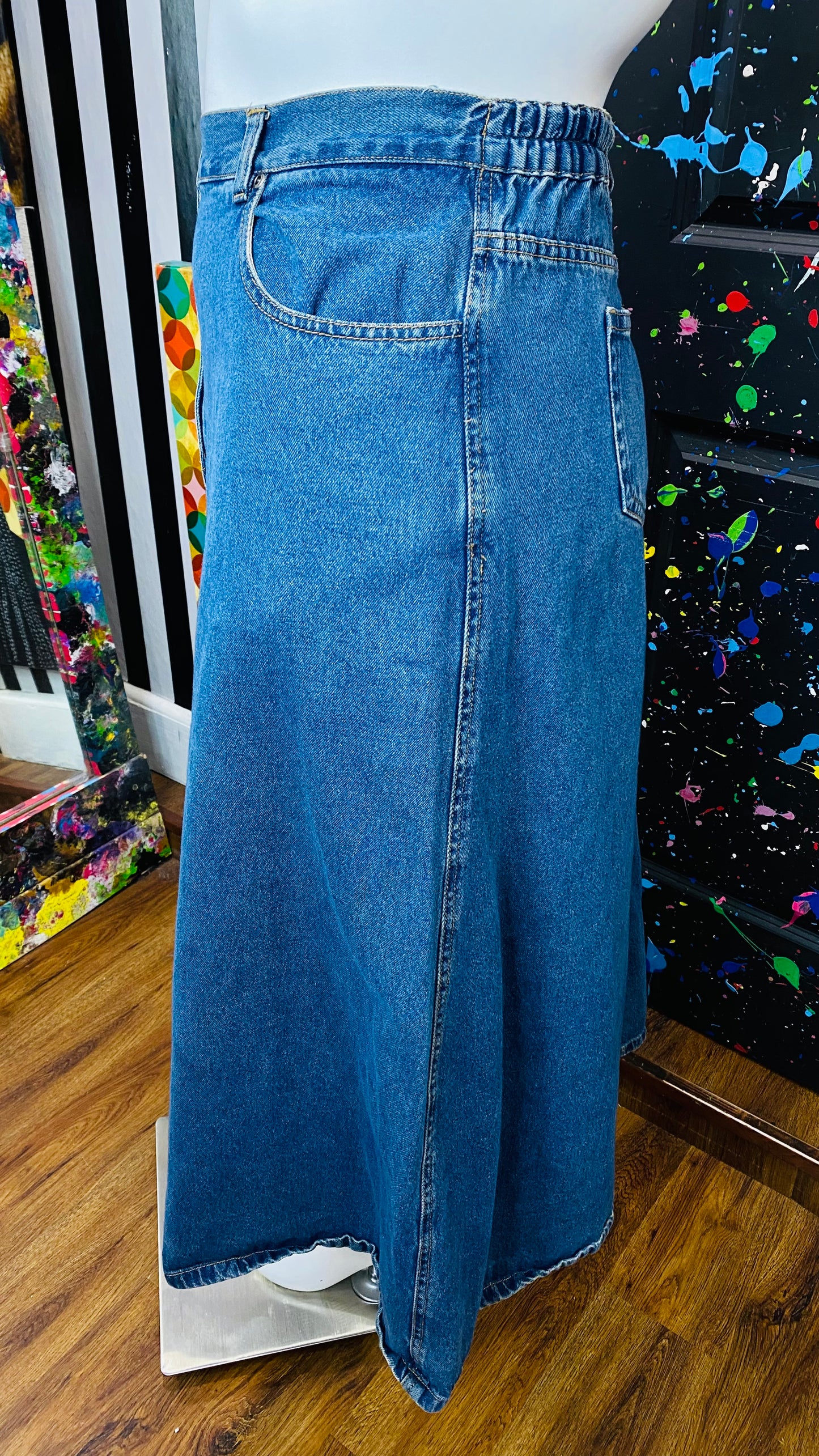 Vintage Denim Skirt (22W)