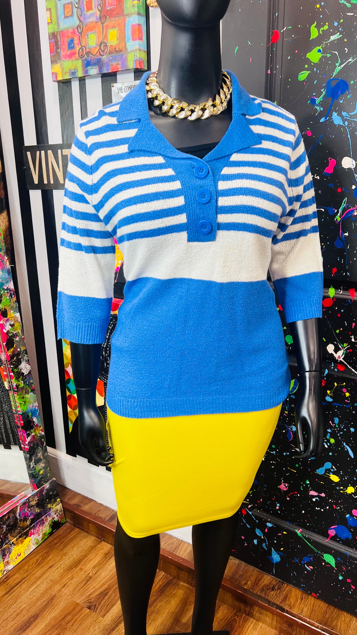 Vintage Striped ‘Stag’ Blouse (18W/20W)