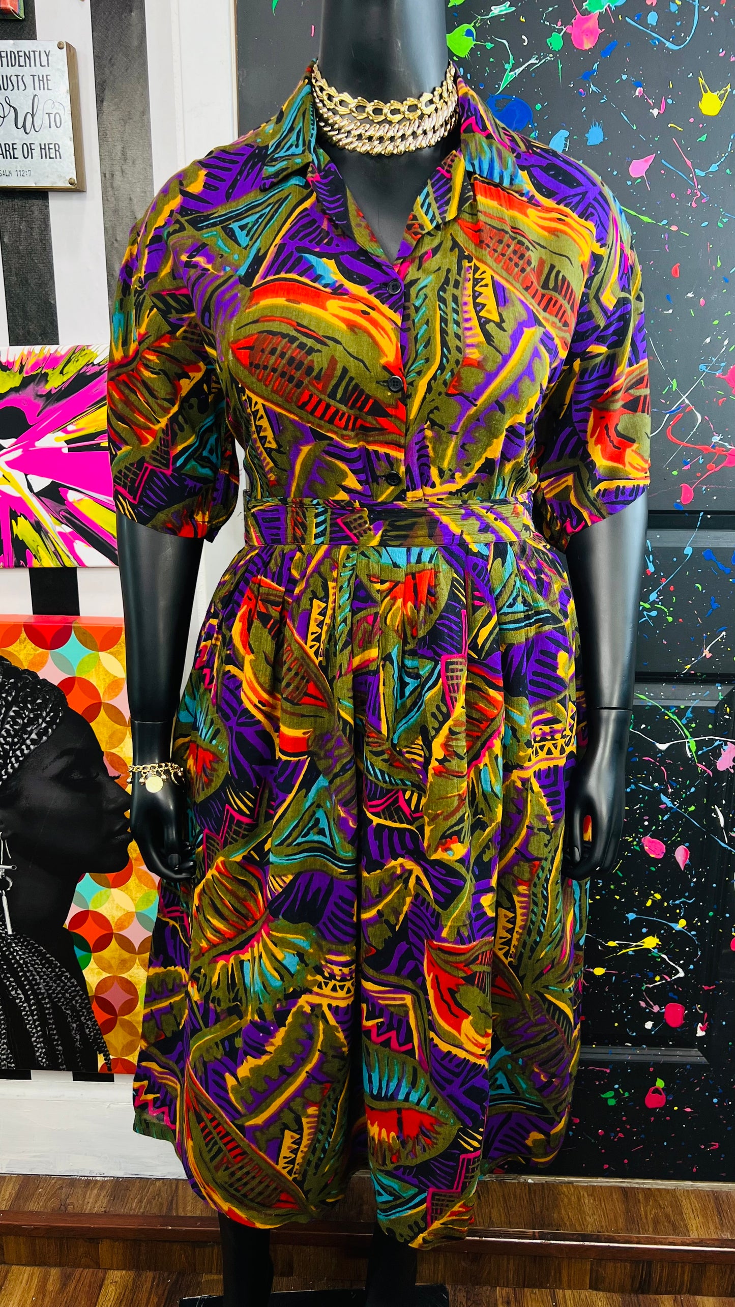 Vintage 90’s Rayon Skirt Set (20)