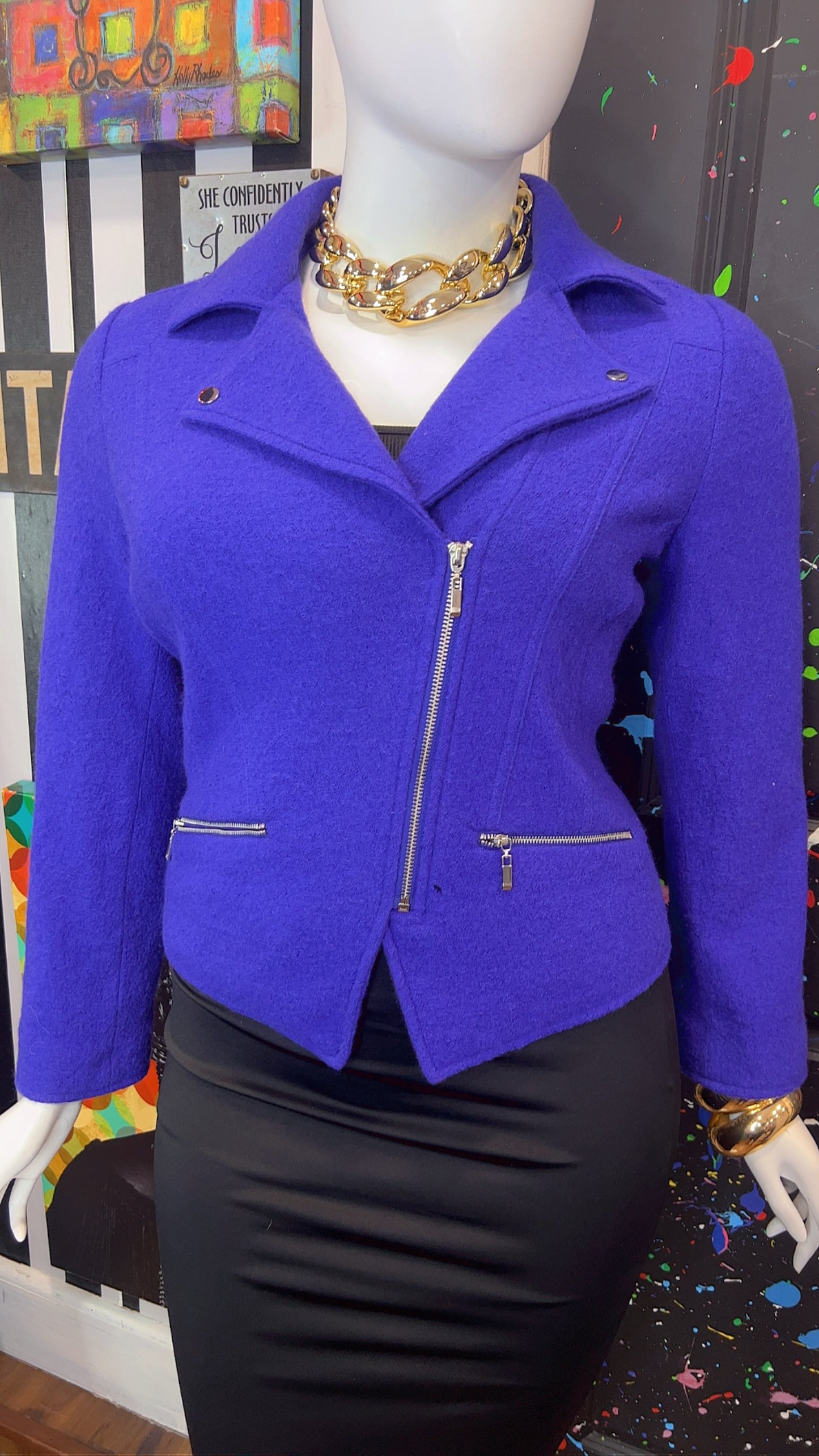 Vintage Cropped Purple Blazer (14)