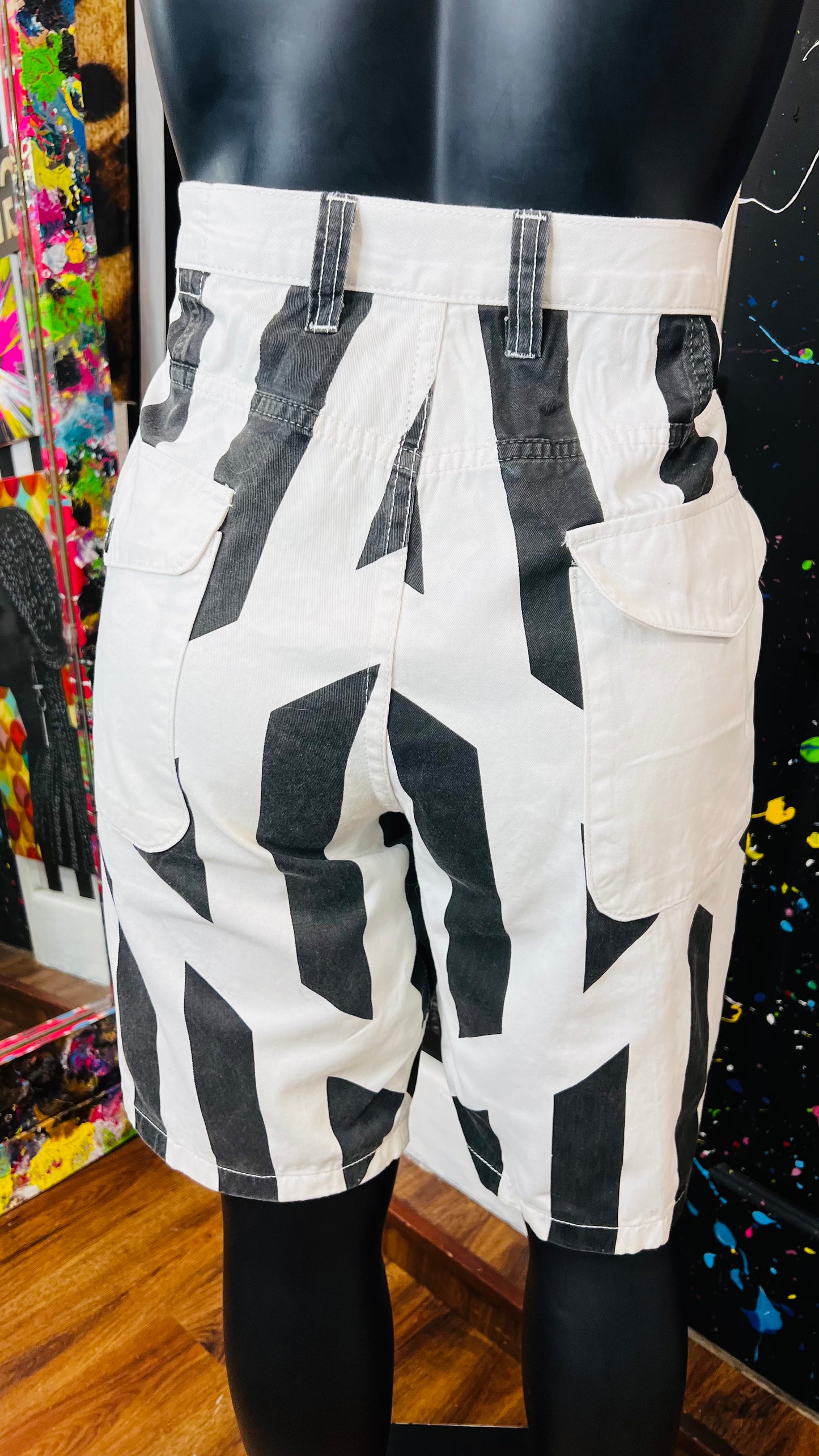 Vintage Denim Black & White Shorts (16)