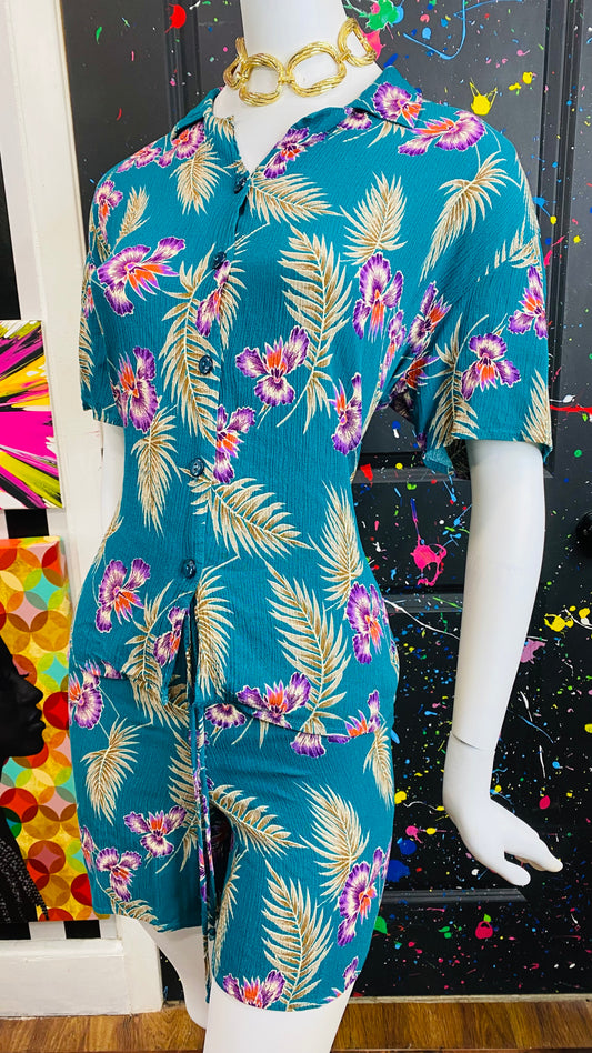 Vintage Tropical ‘California’ Shorts Set