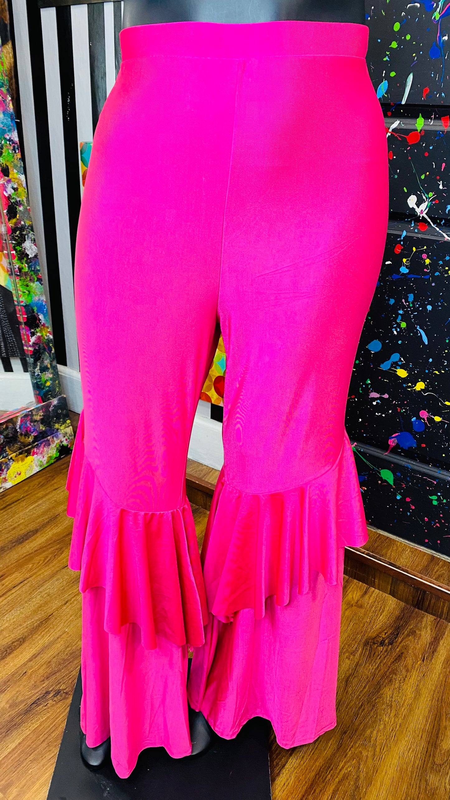 New w/ Tags Fuchsia Ruffle Bell Bottoms (22/24)